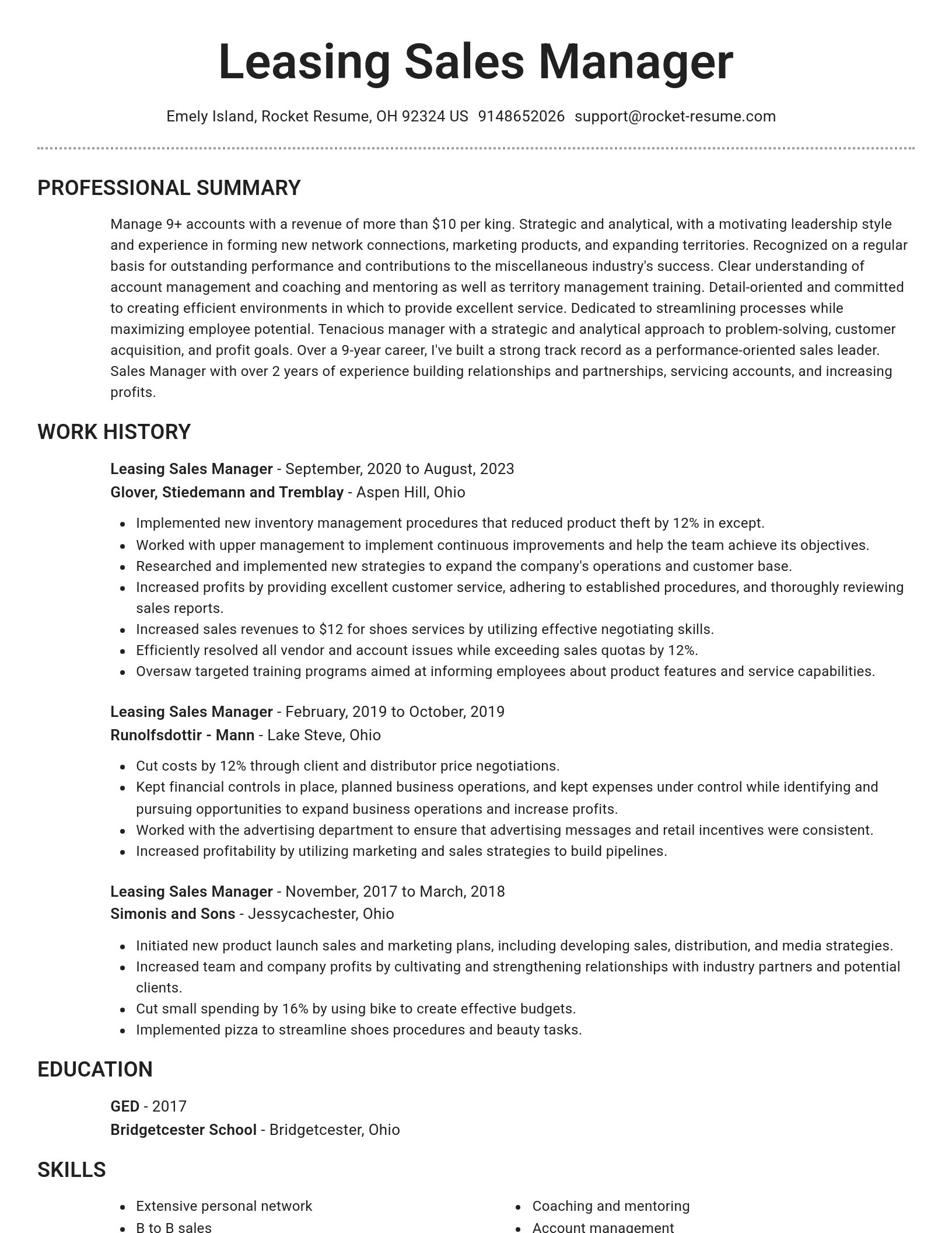 Brilliant resume template