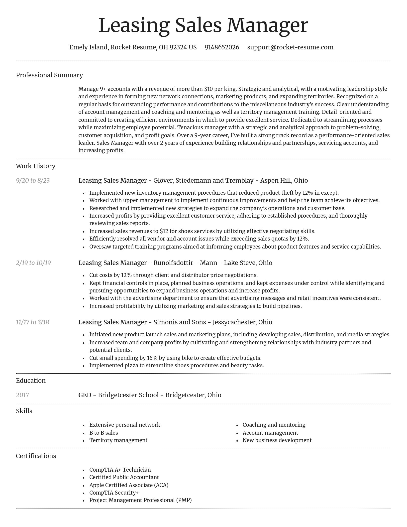 Dignified resume template