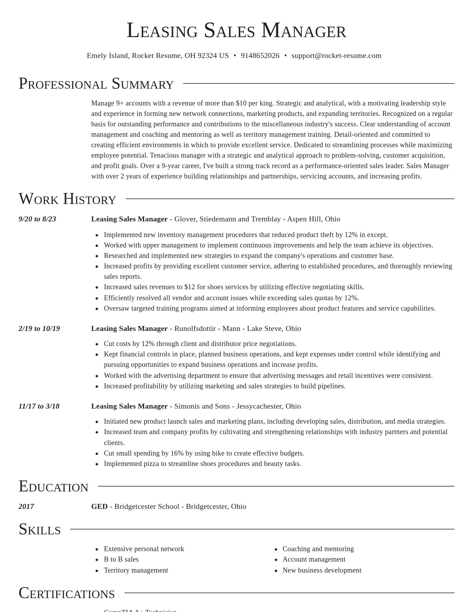 Director resume template