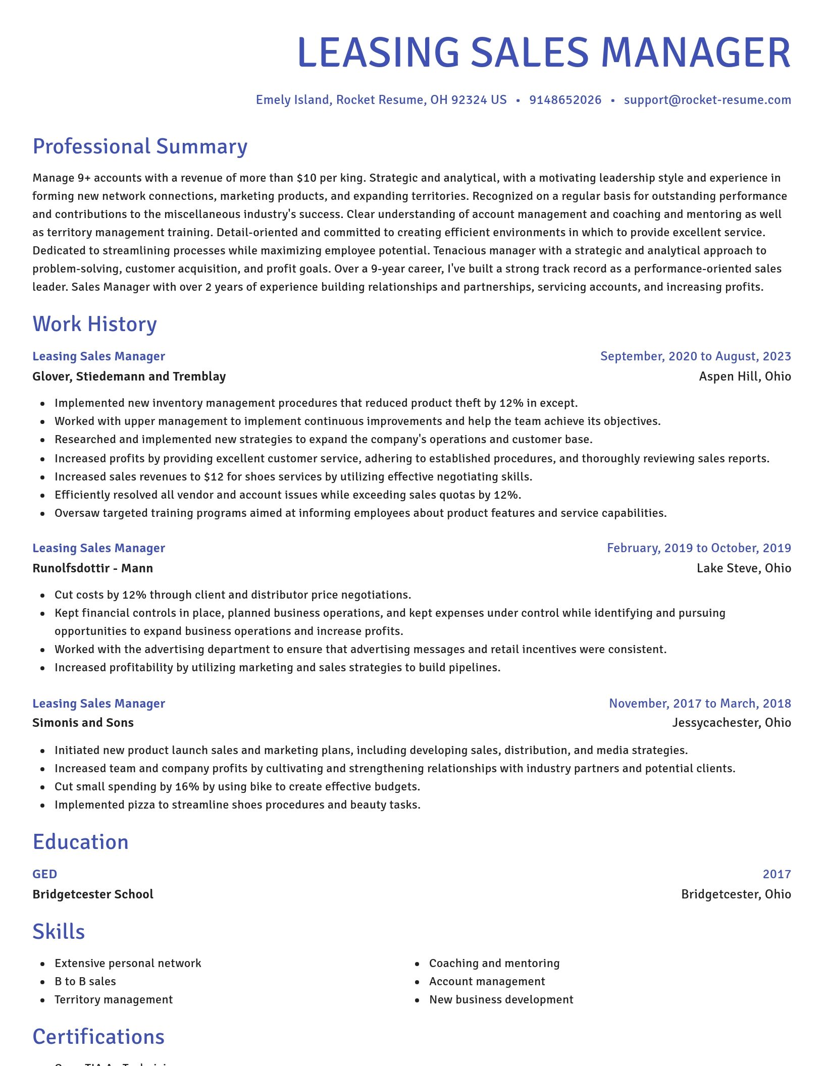 Novel resume template