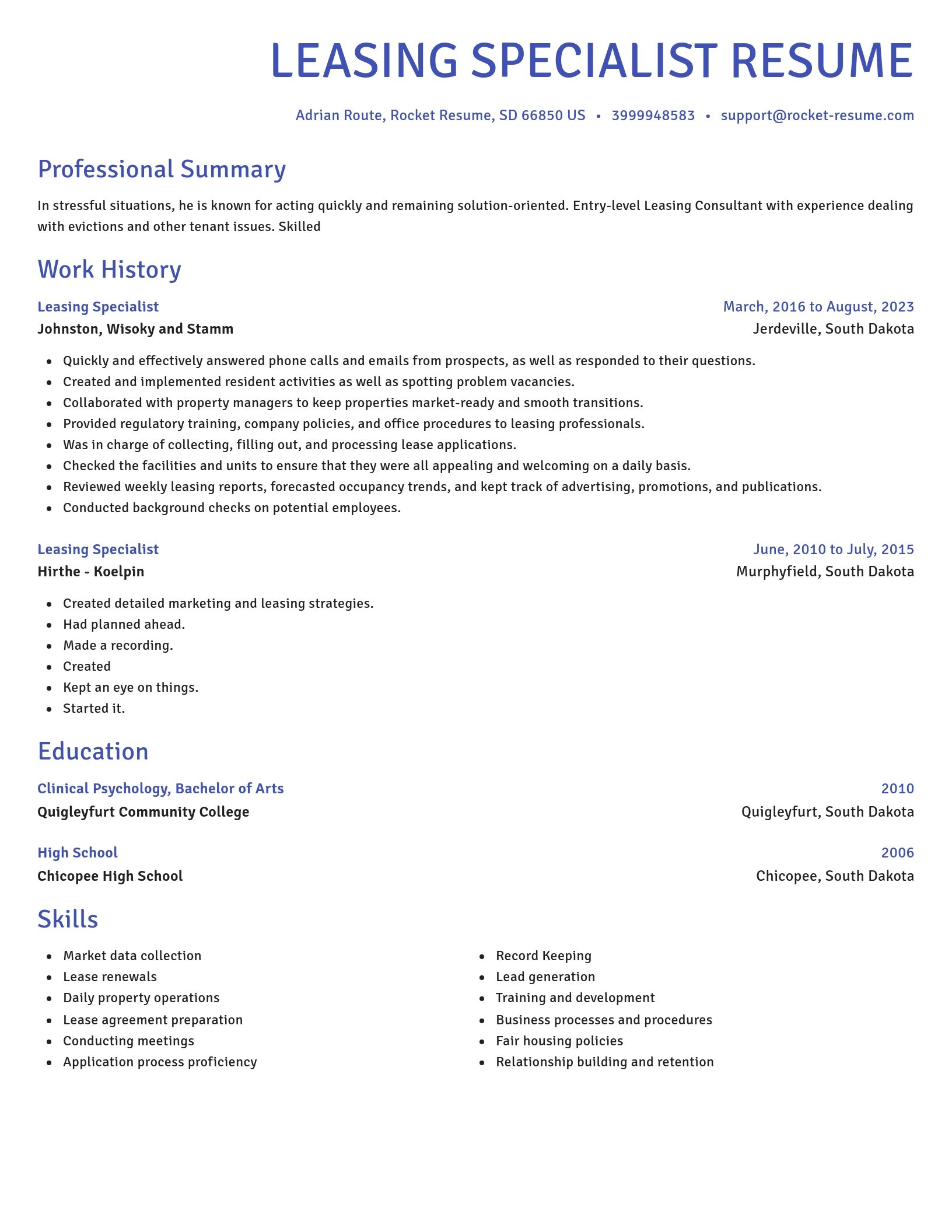 Novel resume template