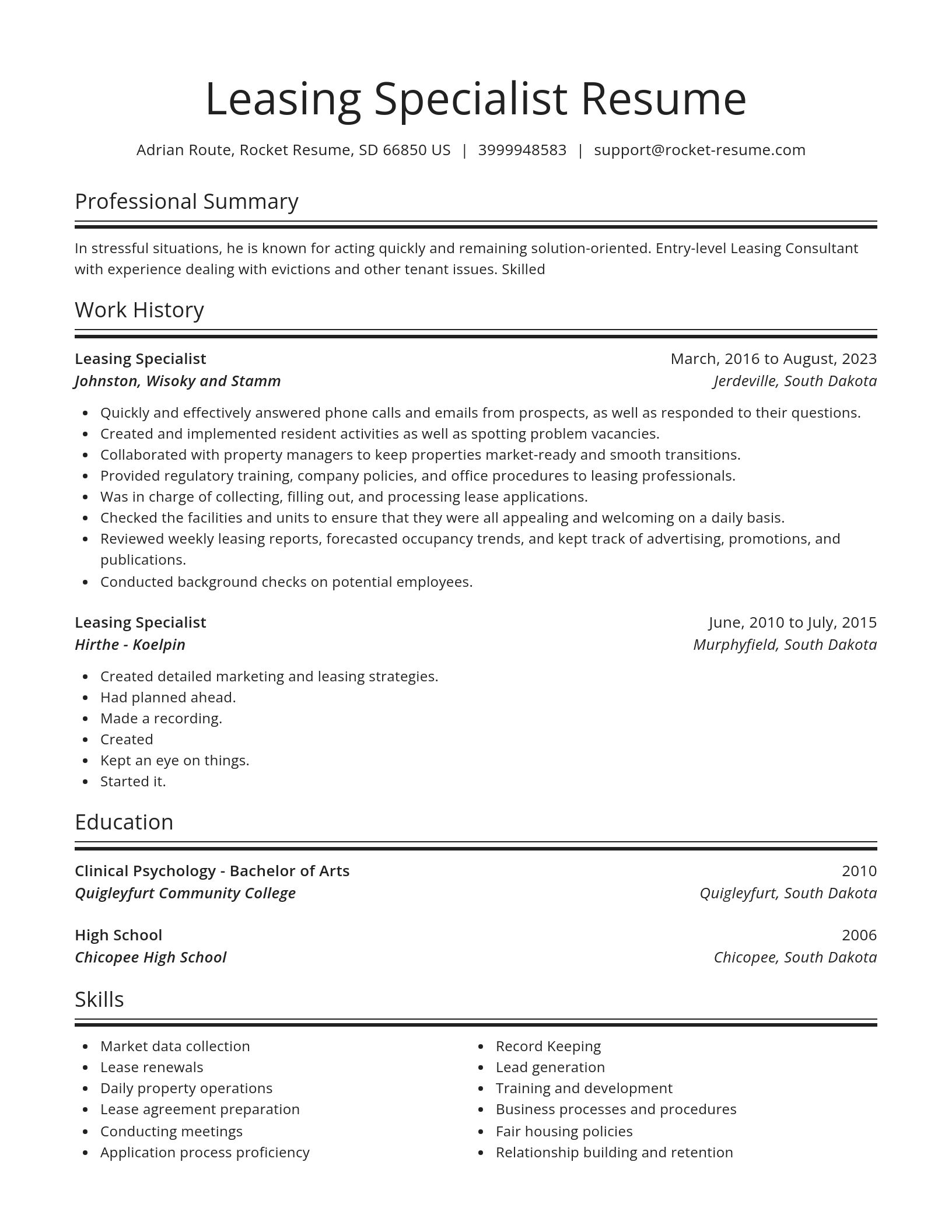 Spotlight resume template