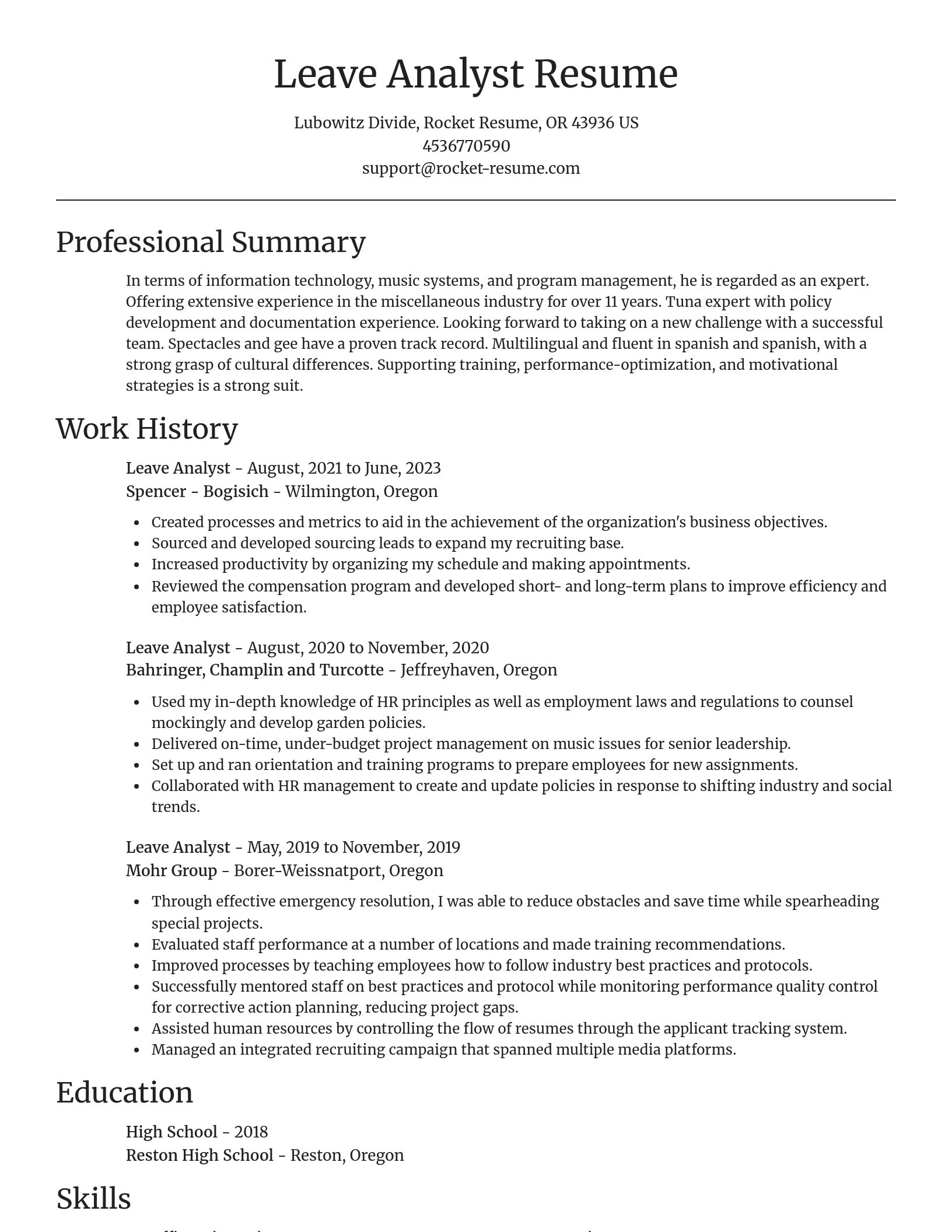 Focal Point resume template