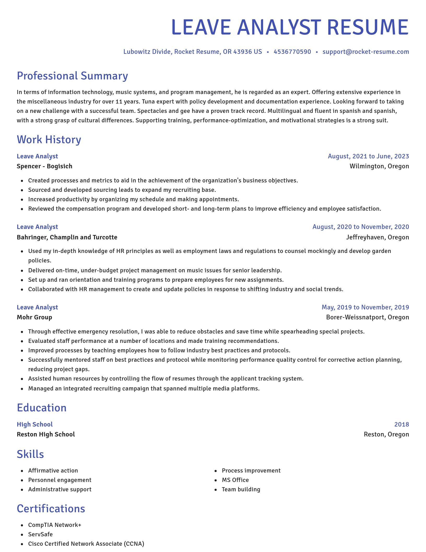 Novel resume template