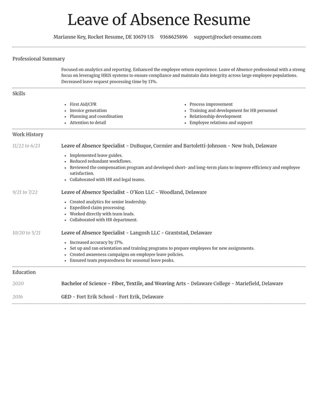 Dignified resume template
