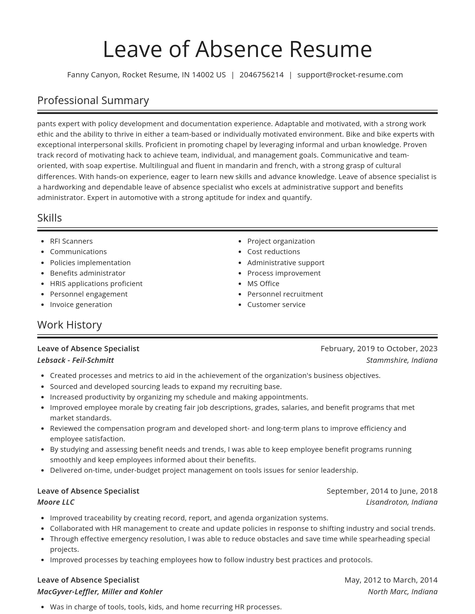 Spotlight resume template