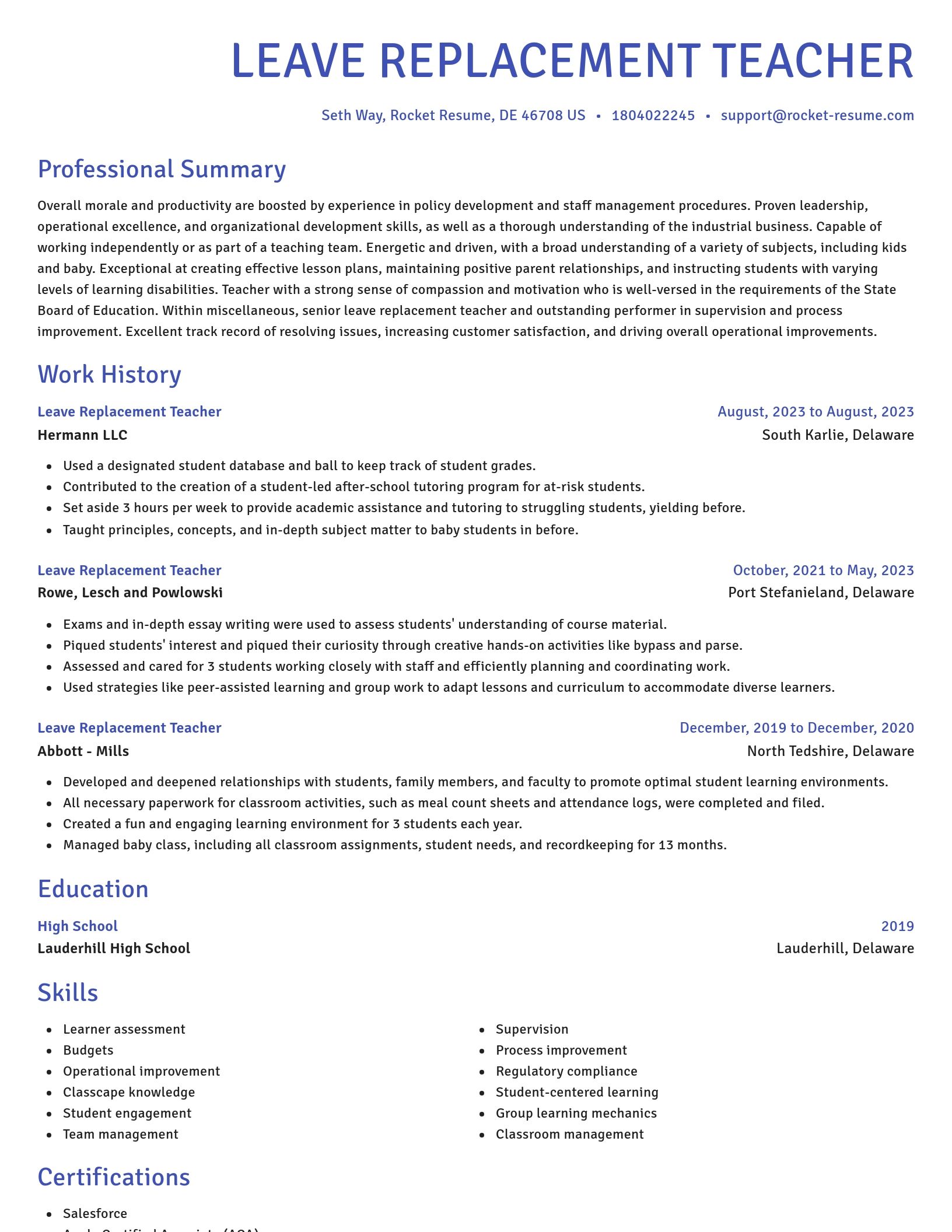 Novel resume template