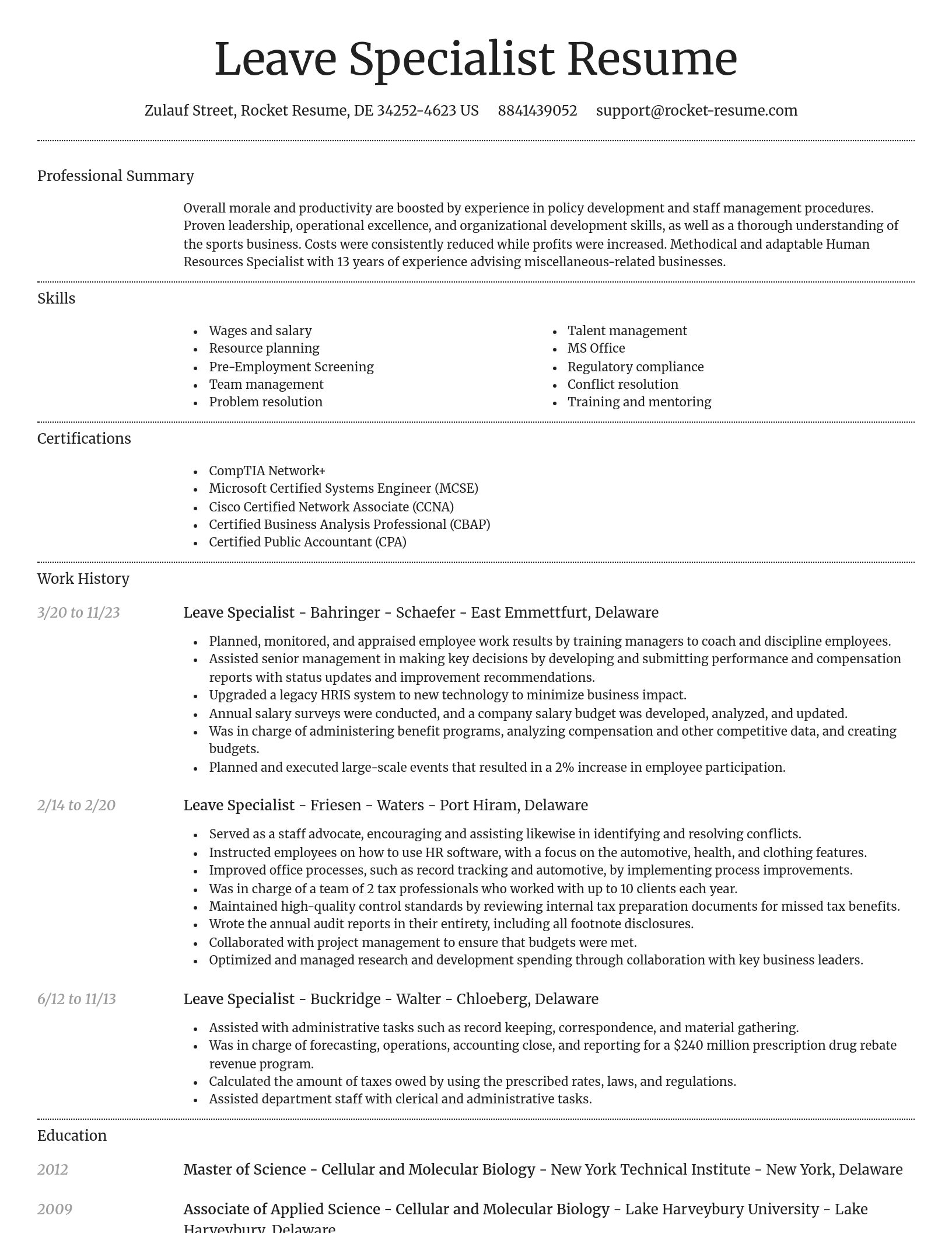 Dignified resume template