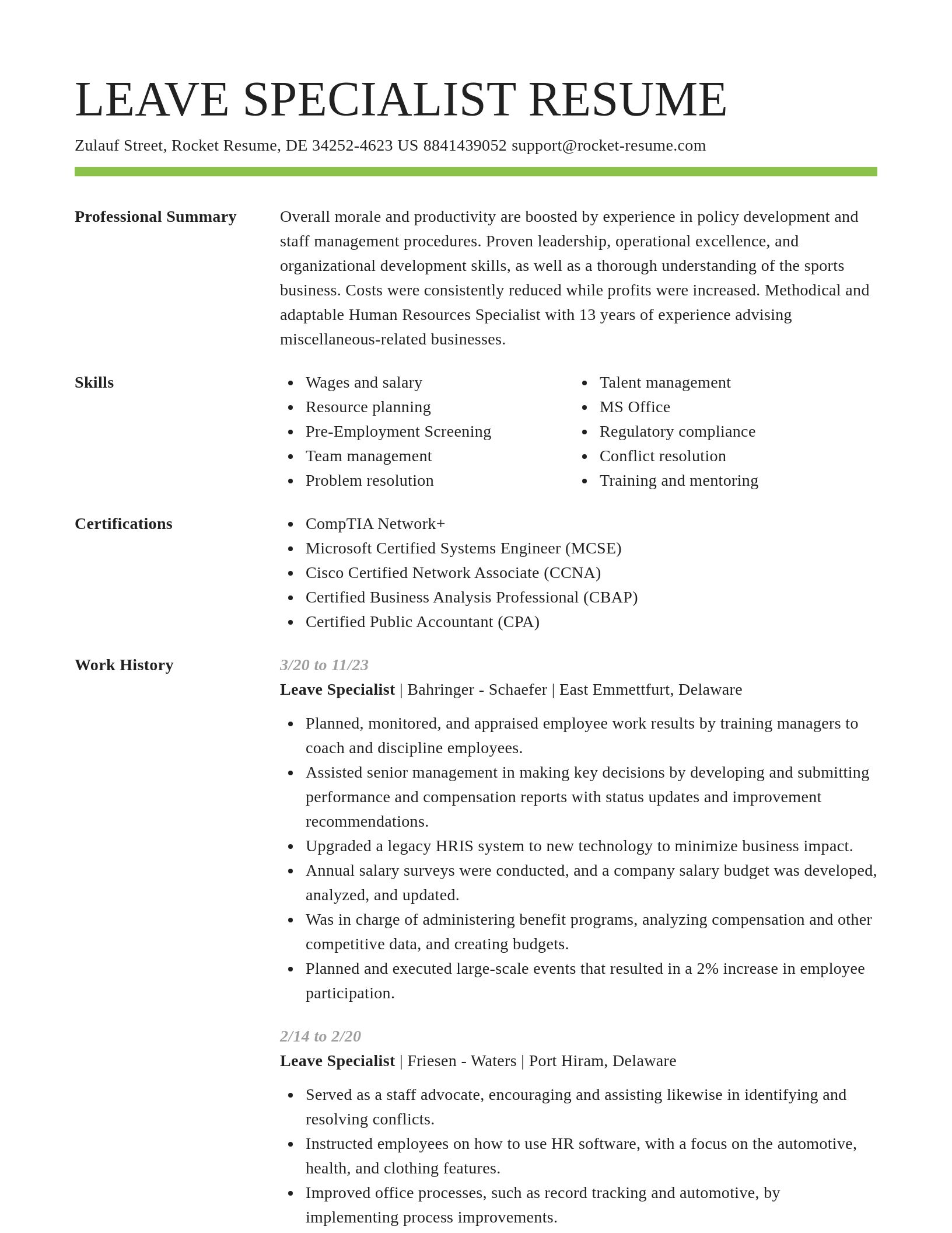Smart resume template