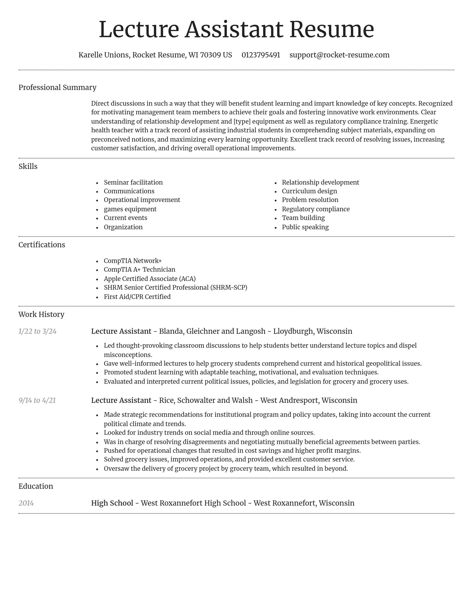 Dignified resume template