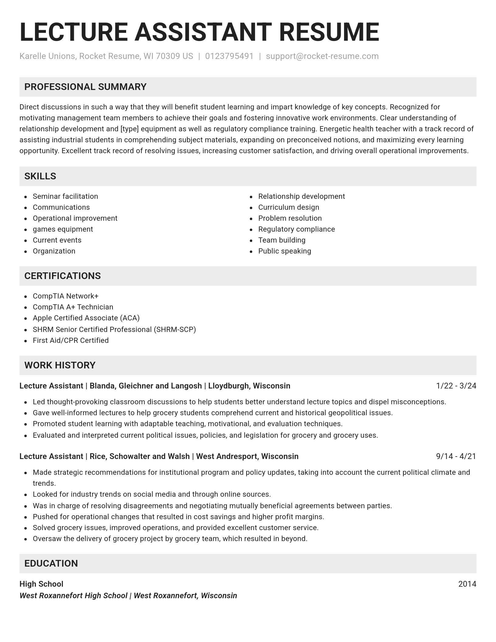 Genius resume template