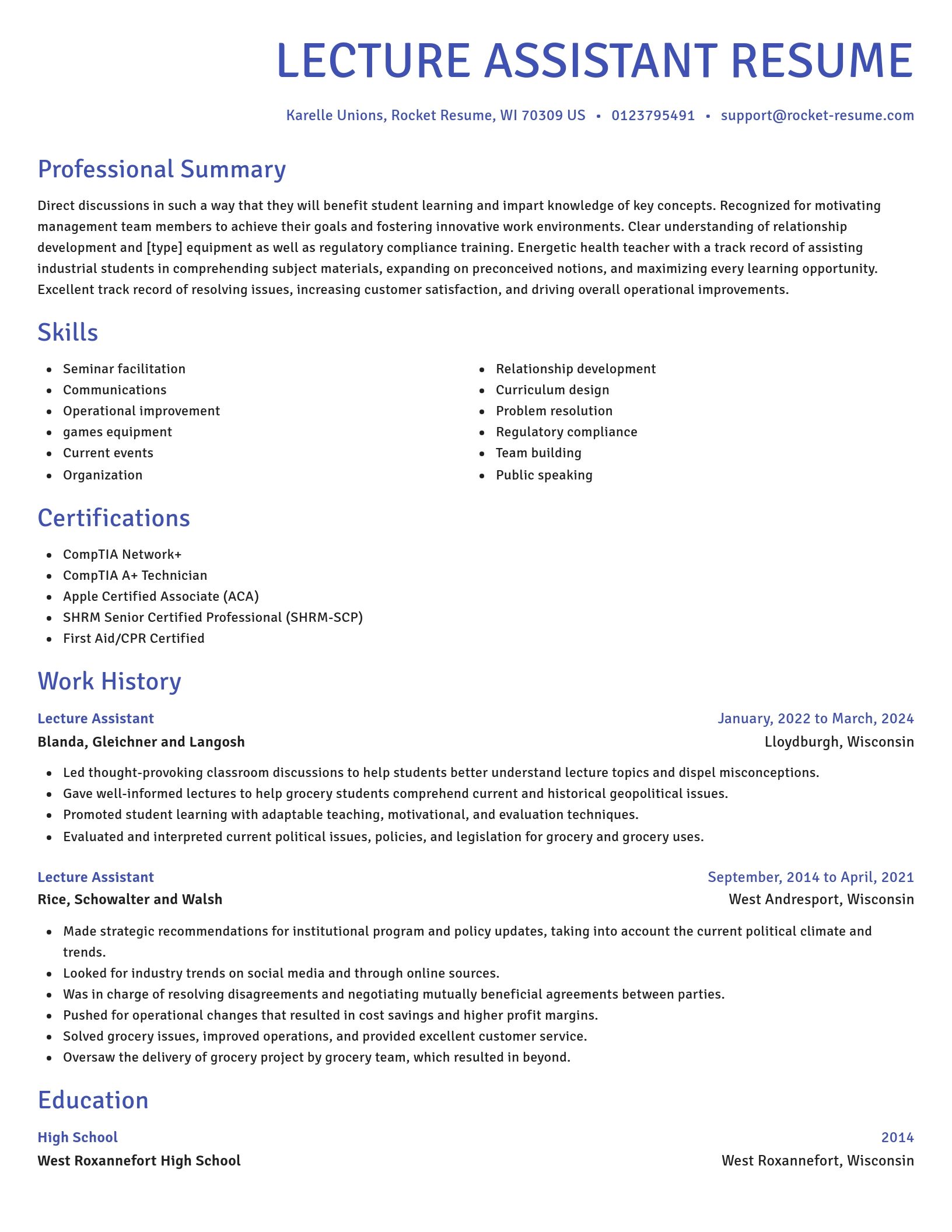 Novel resume template