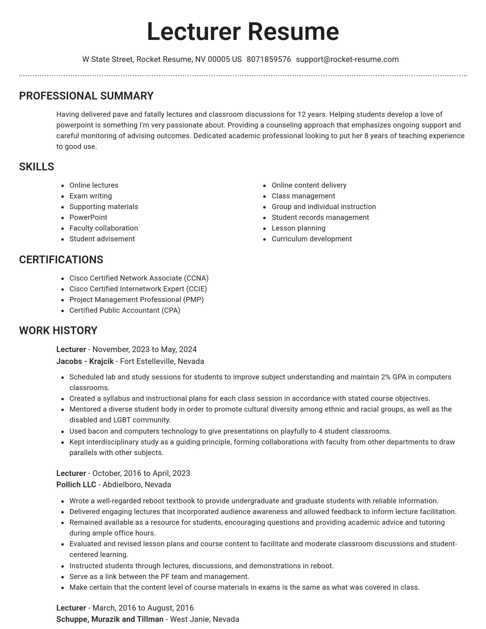 Brilliant resume template