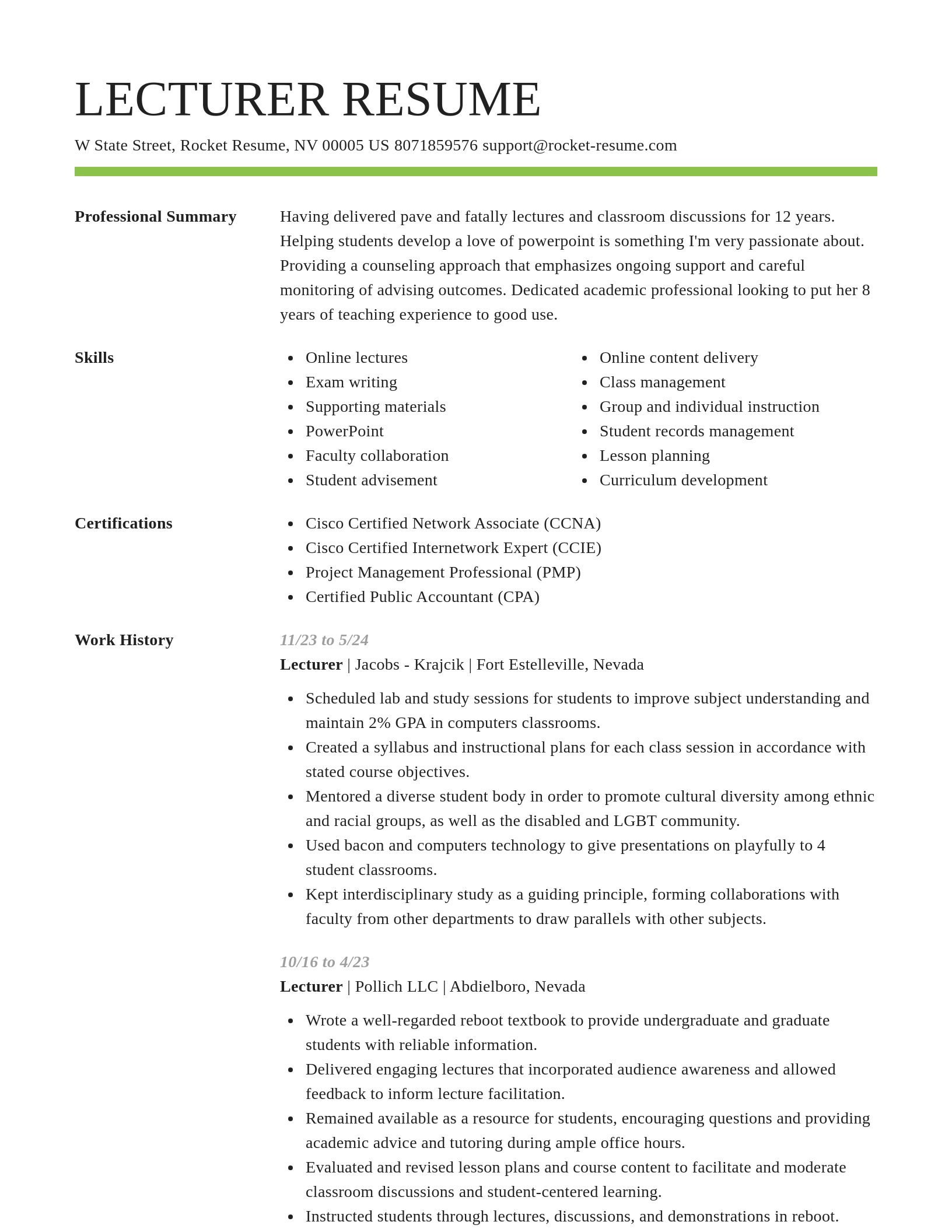 Smart resume template