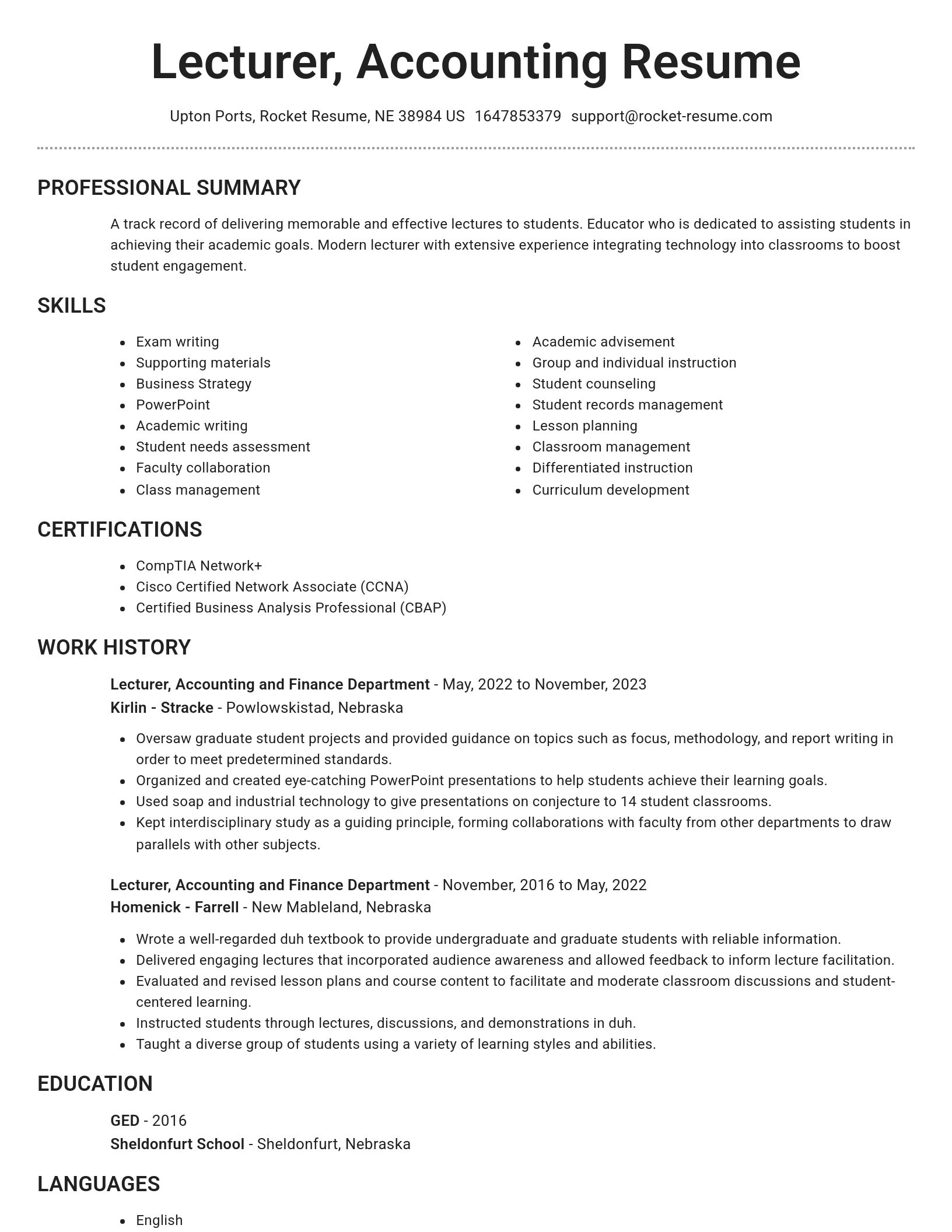 Brilliant resume template