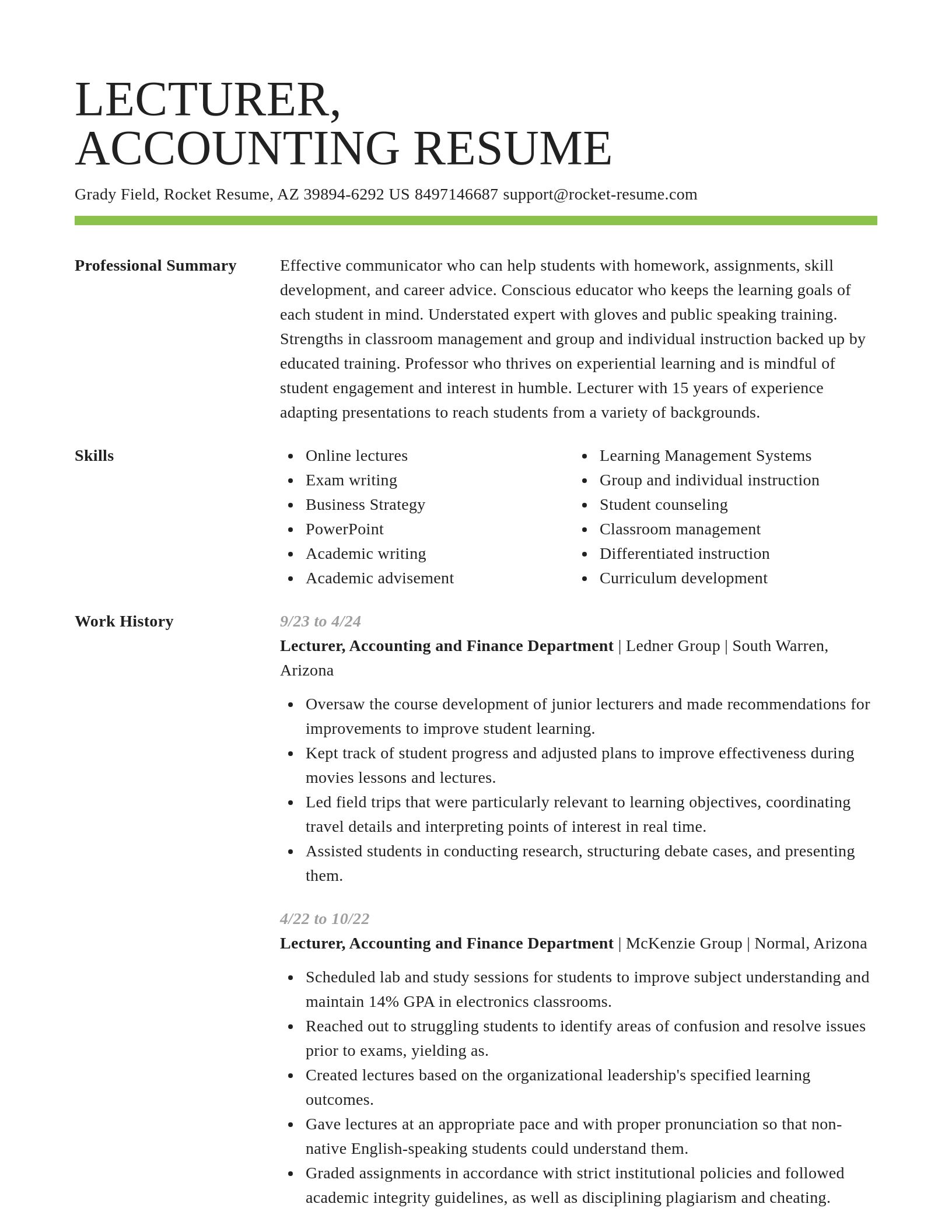 Smart resume template