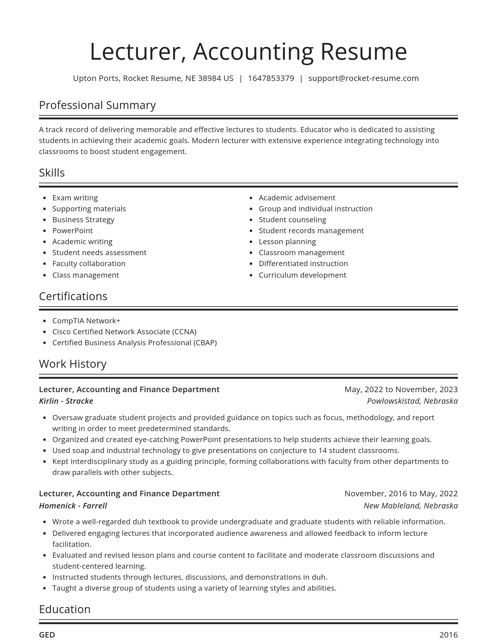 Spotlight resume template