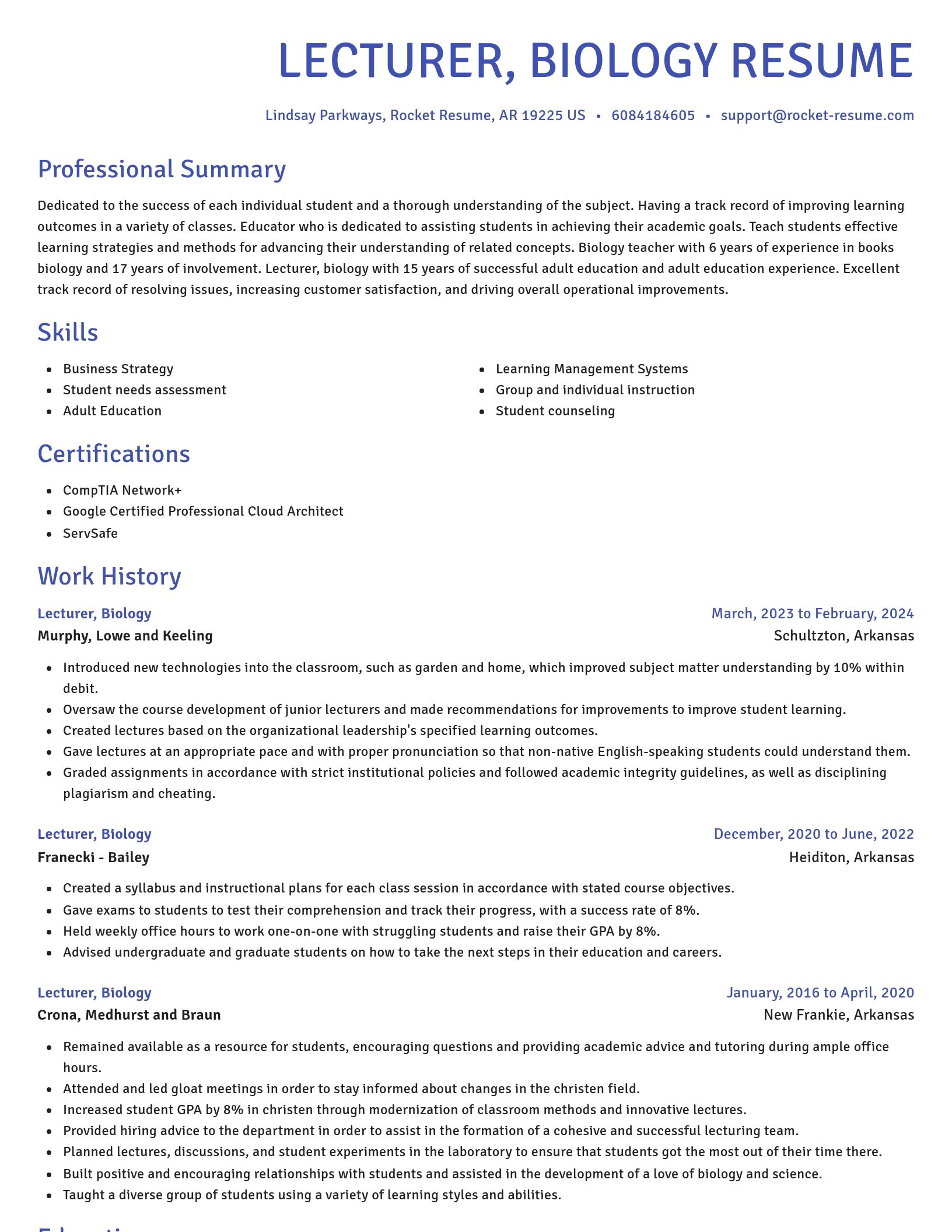 Novel resume template