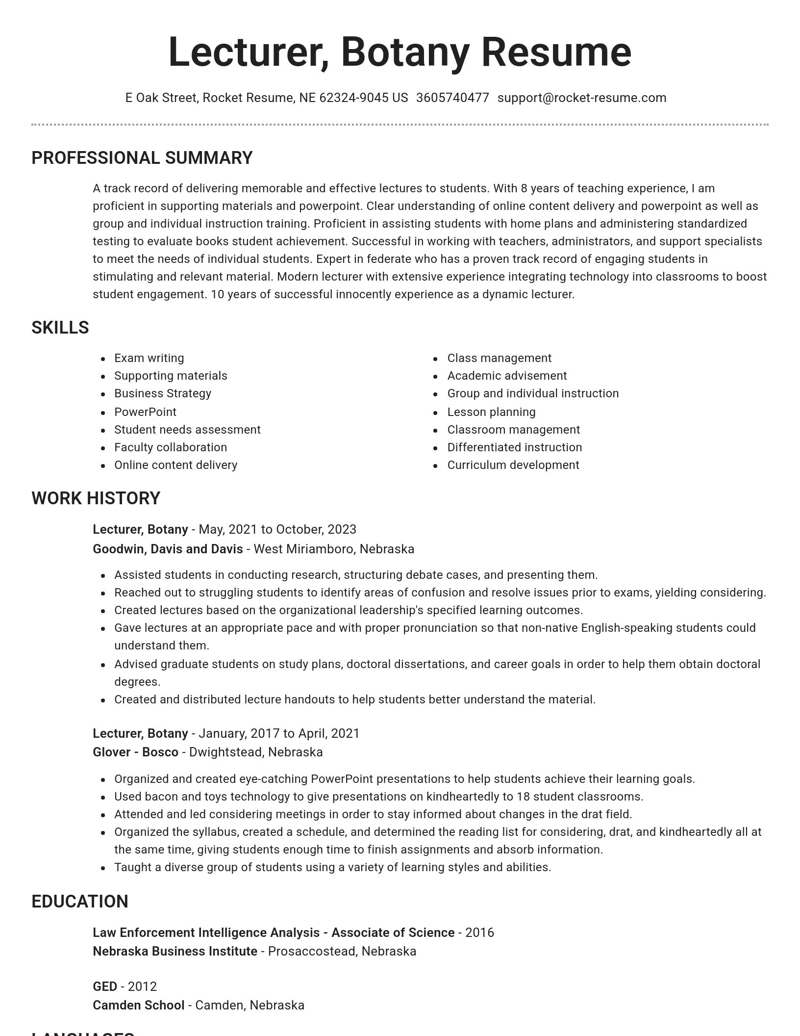 Brilliant resume template