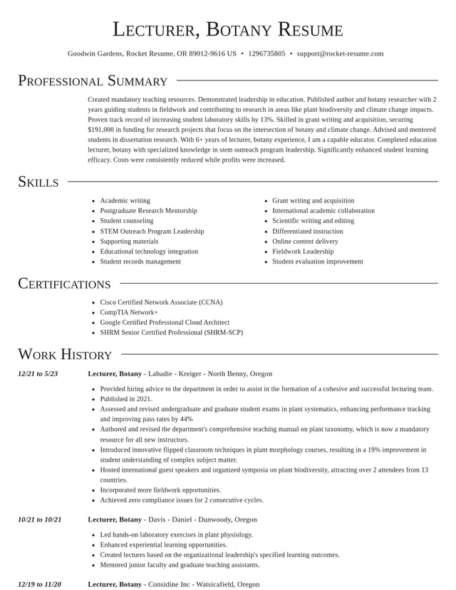 Director resume template