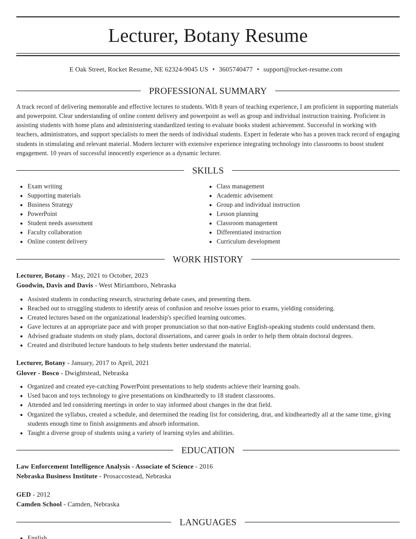 Elegant resume template