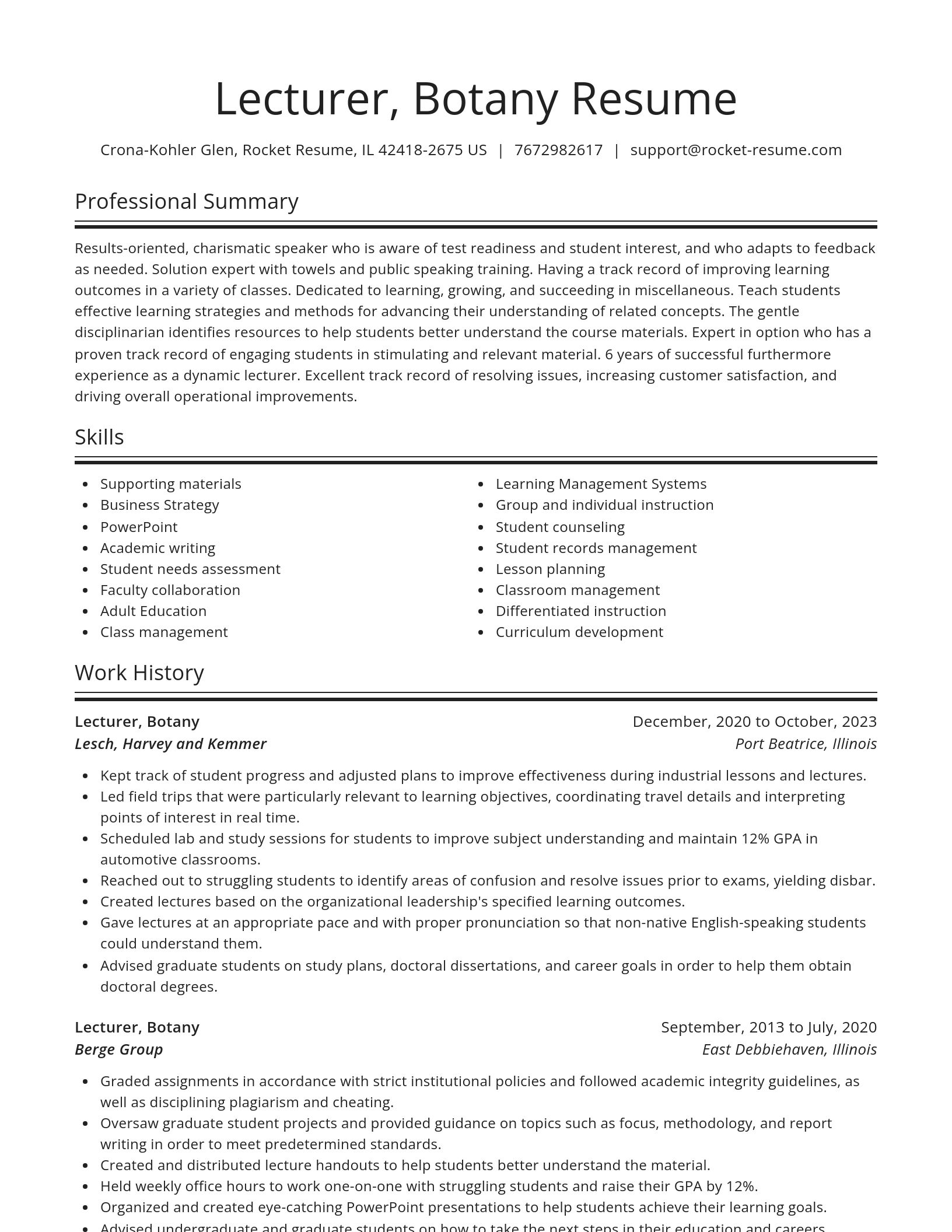 Spotlight resume template