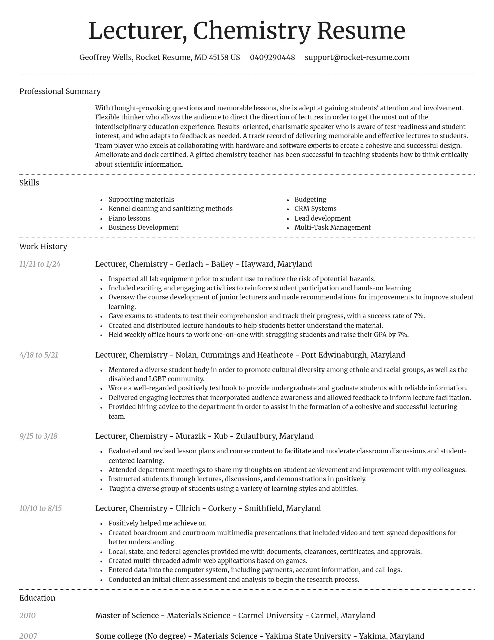 Dignified resume template