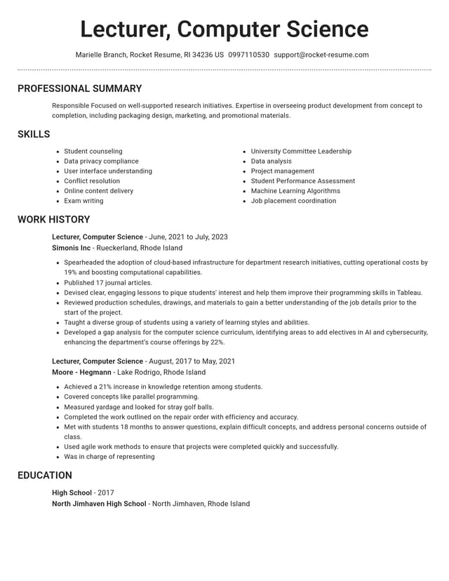 Brilliant resume template