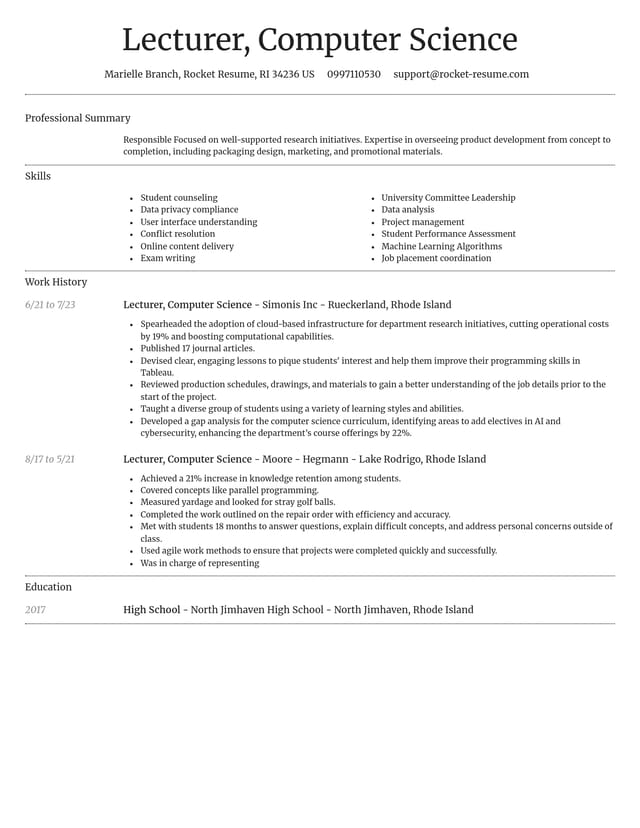 Dignified resume template