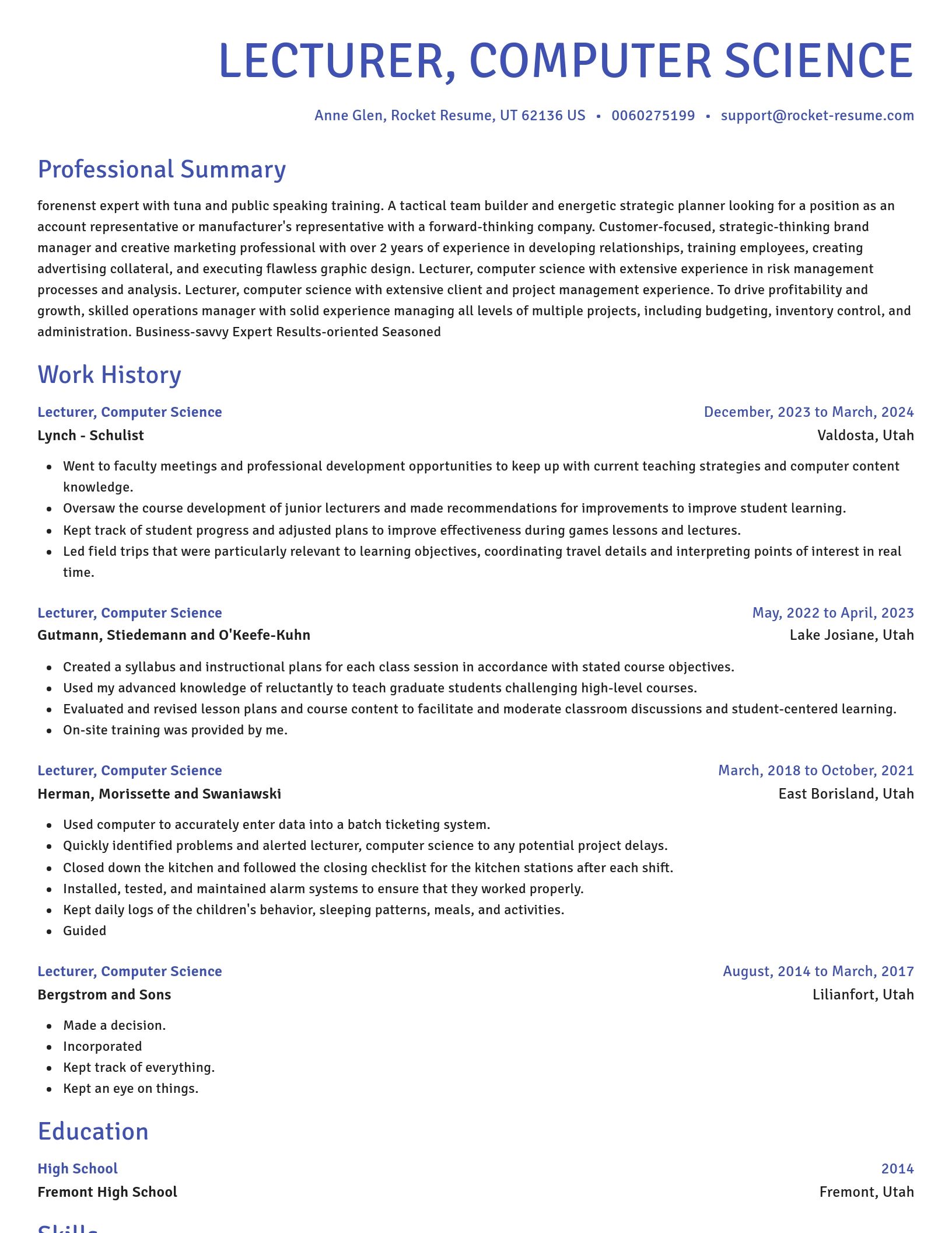 Novel resume template