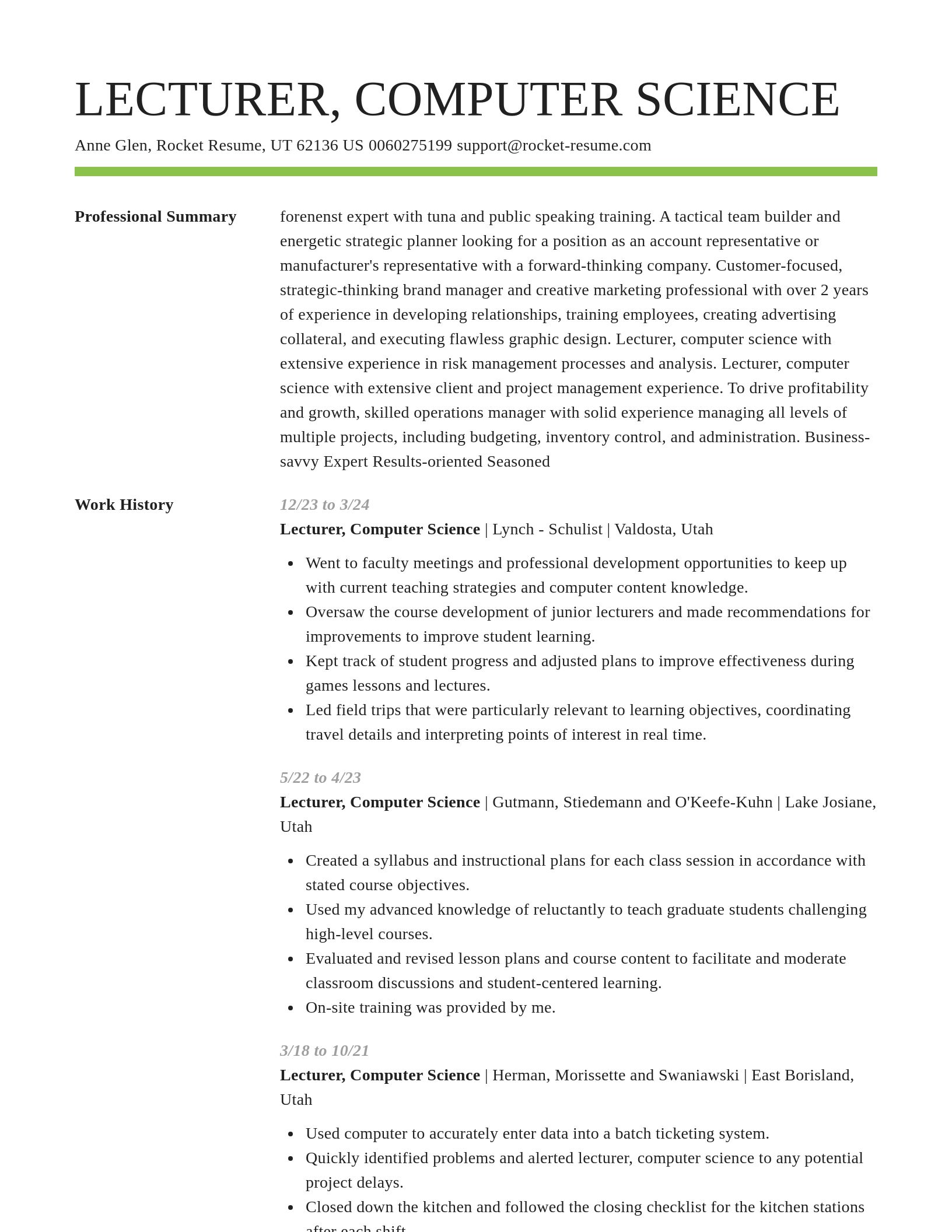 Smart resume template