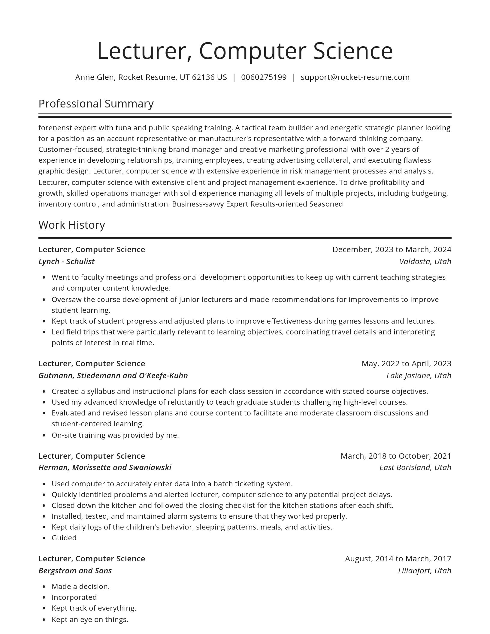 Spotlight resume template