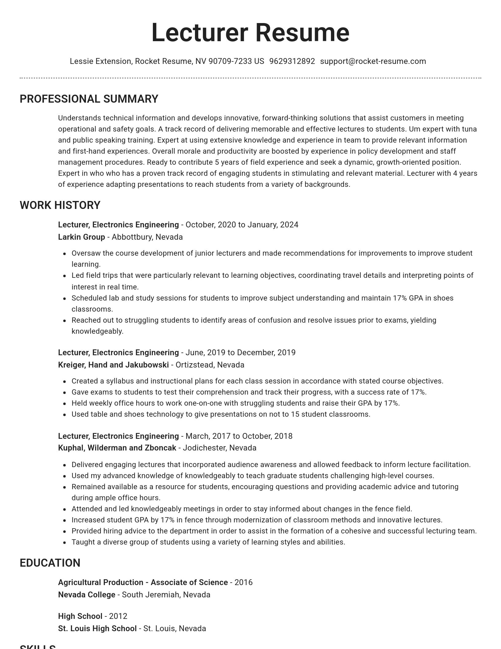 Brilliant resume template