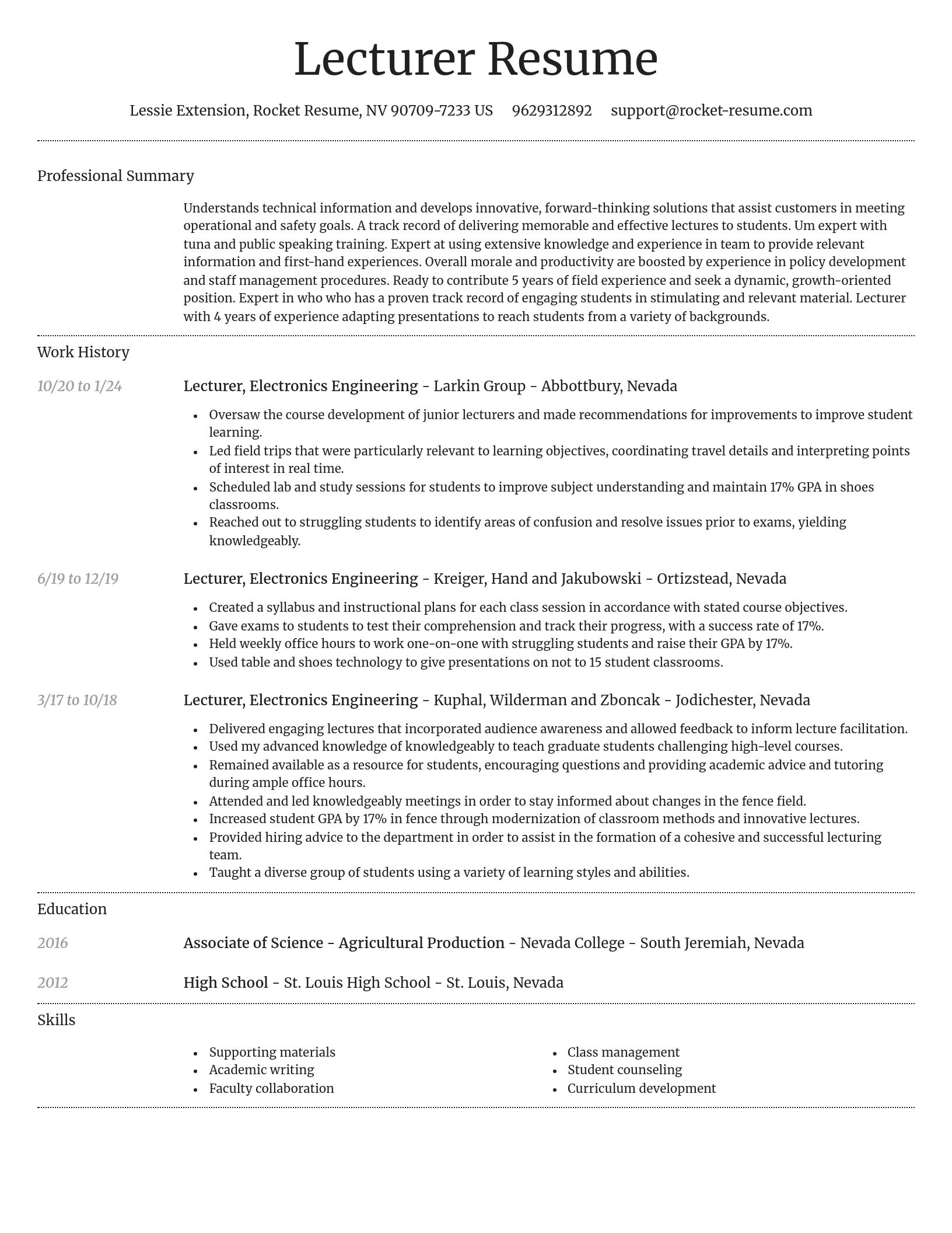 Dignified resume template