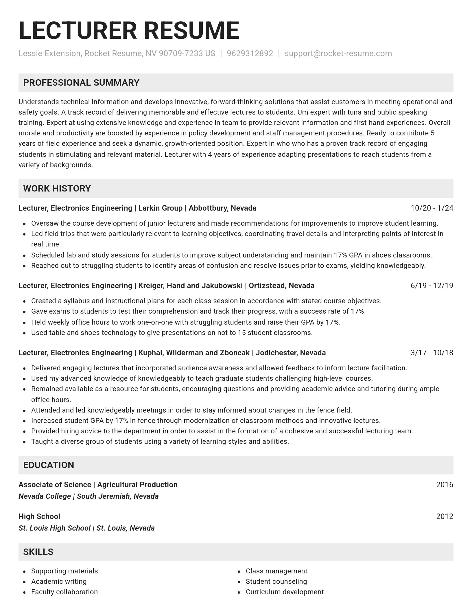Genius resume template
