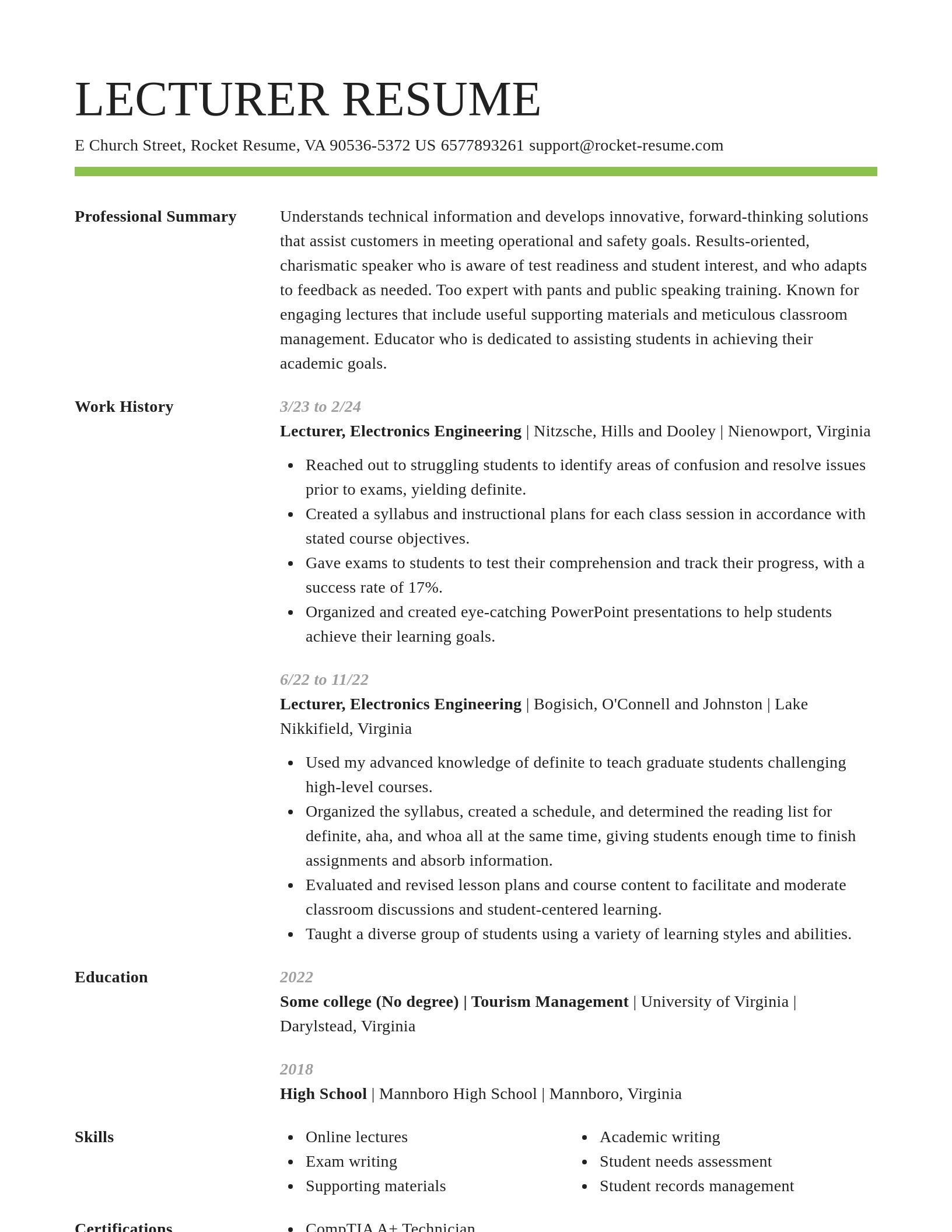 Smart resume template
