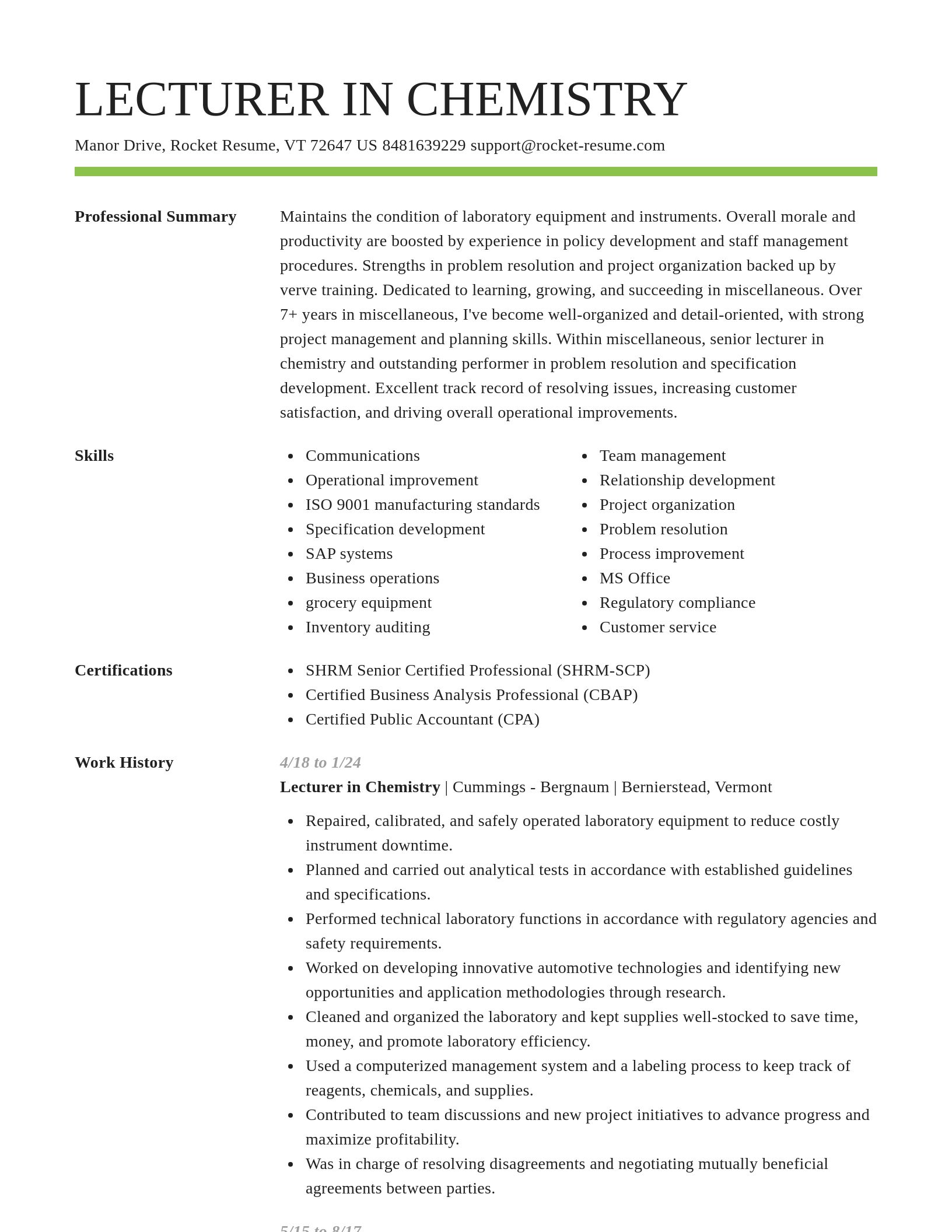 Smart resume template