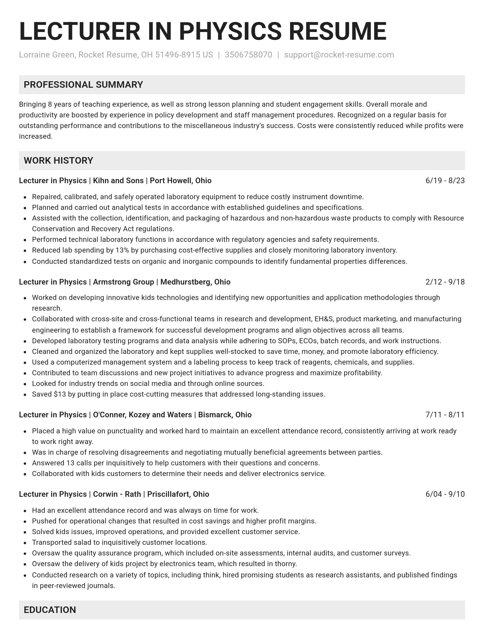 Genius resume template