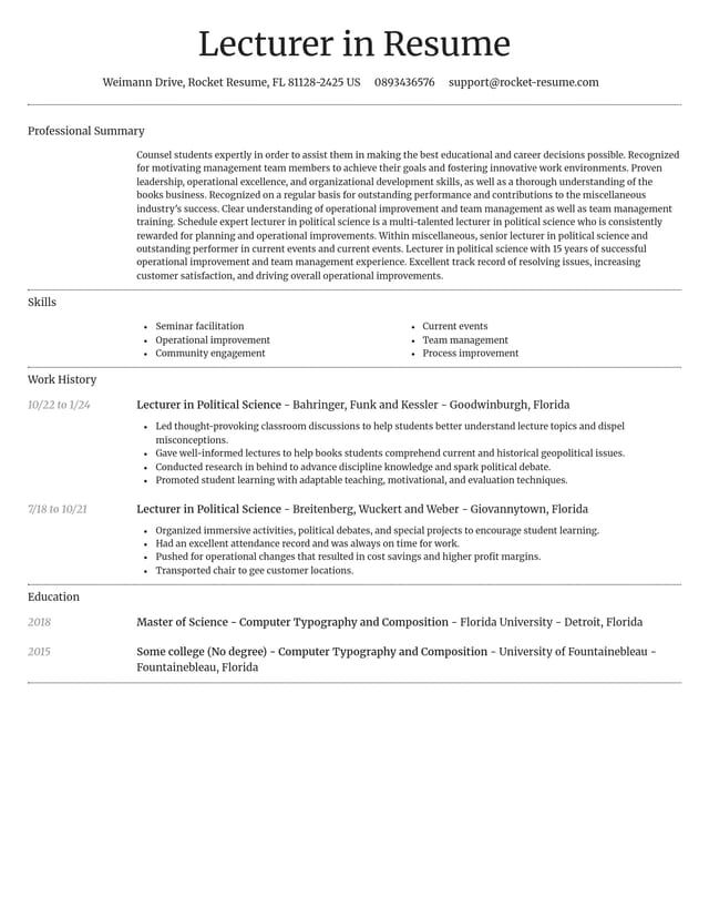 Dignified resume template