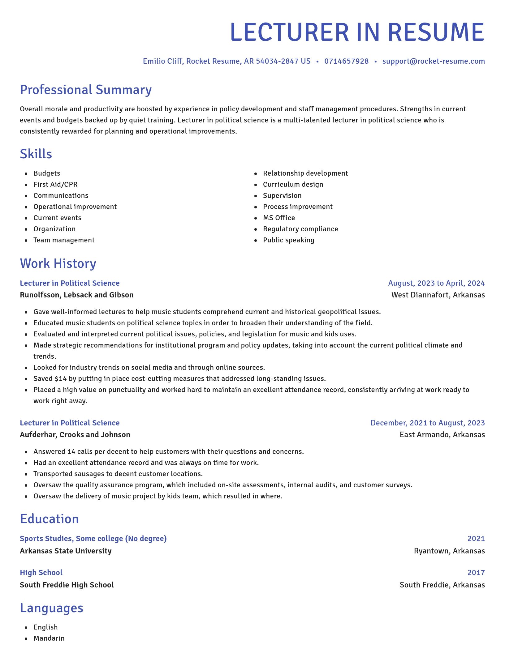 Novel resume template