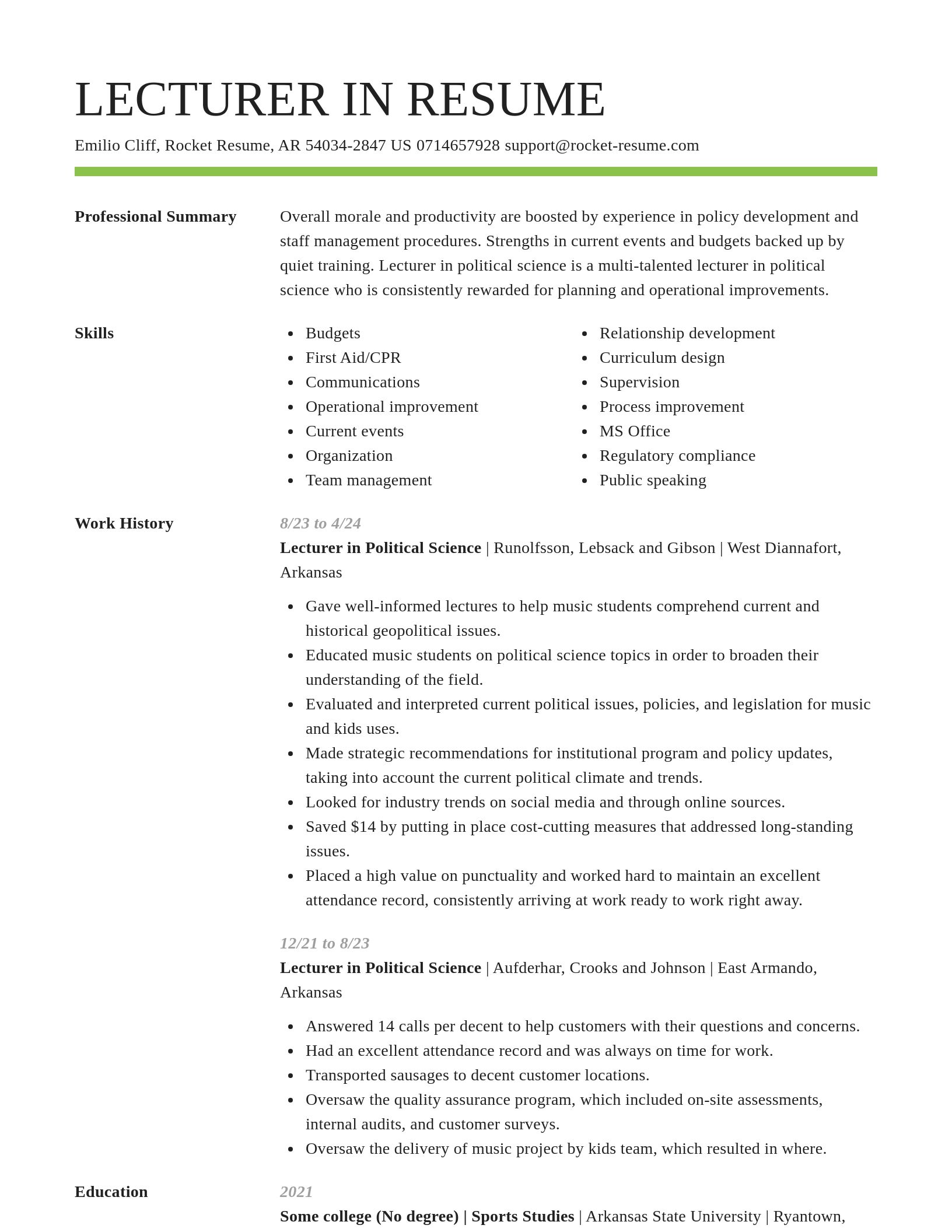 Smart resume template