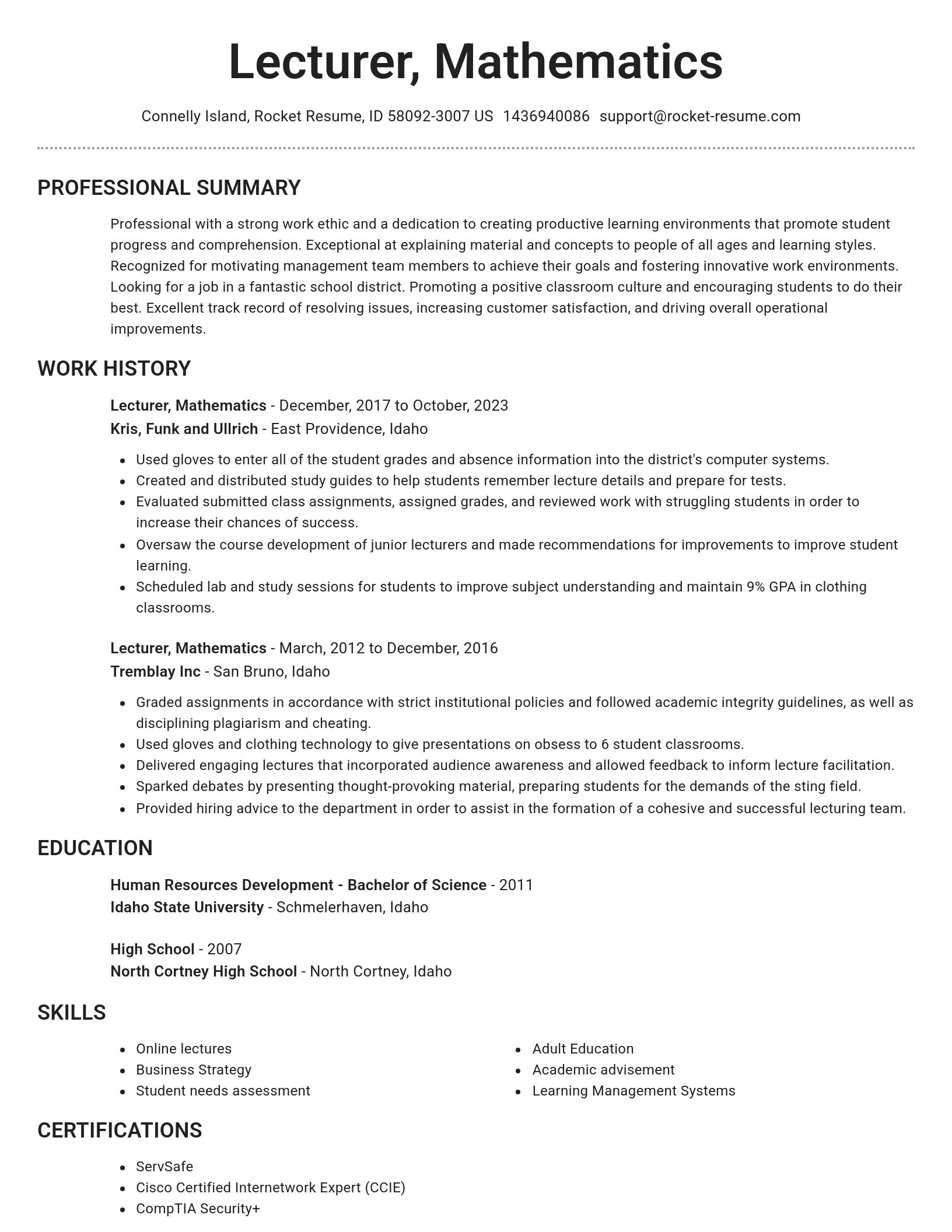Brilliant resume template