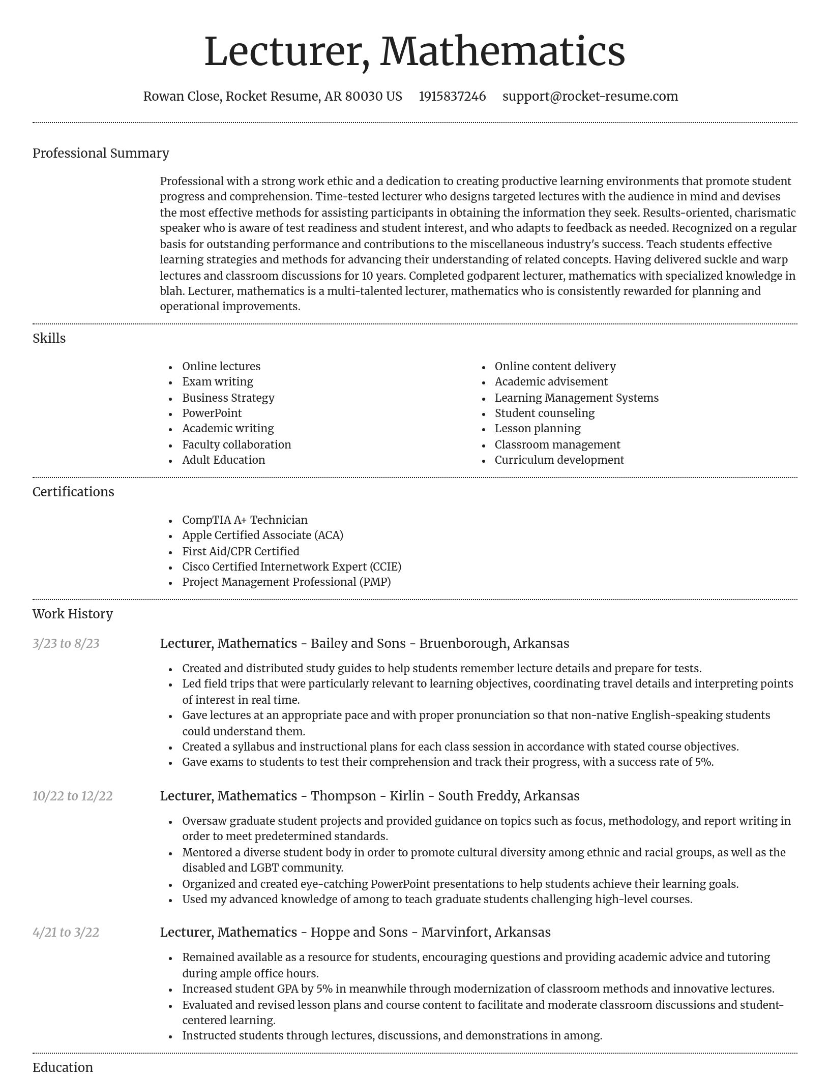 Dignified resume template