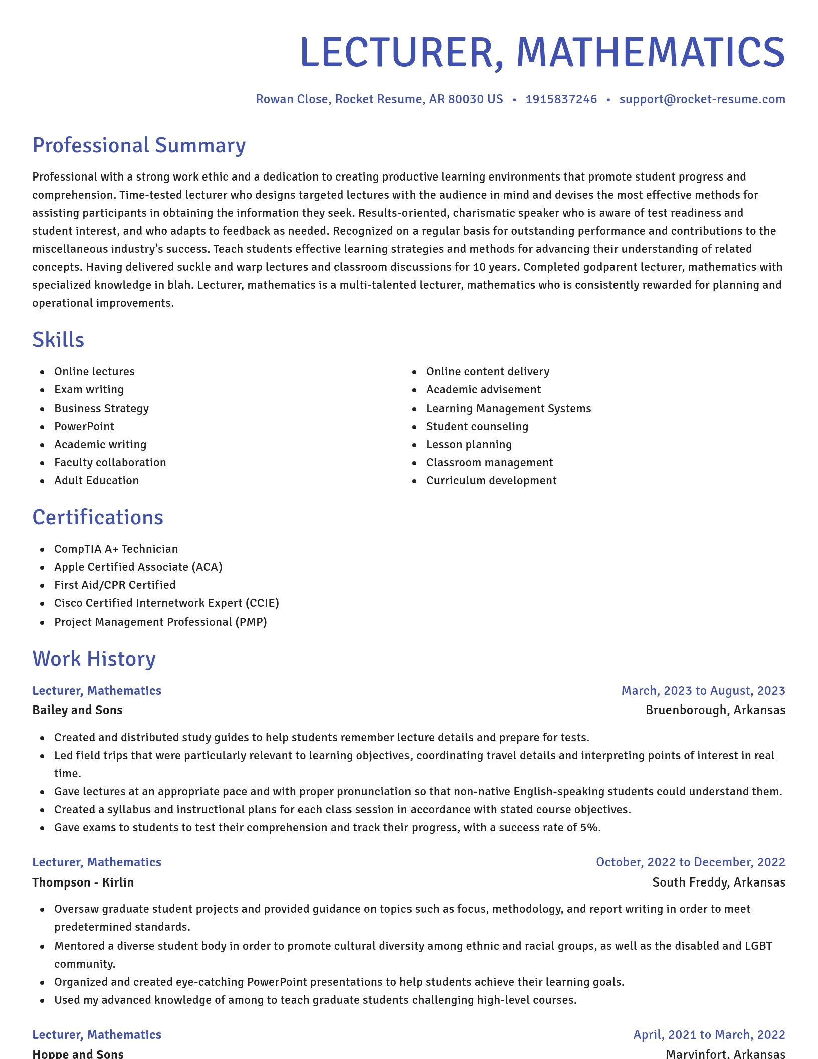 Novel resume template