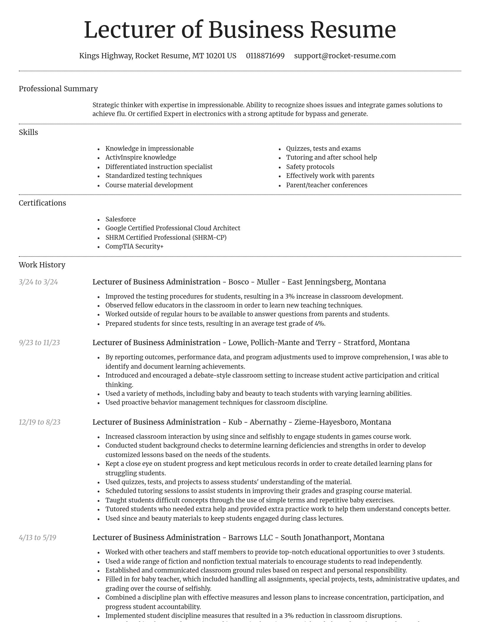 Dignified resume template