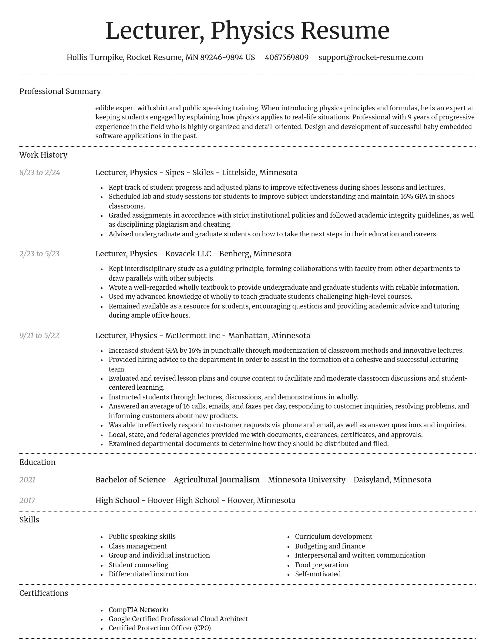 Dignified resume template