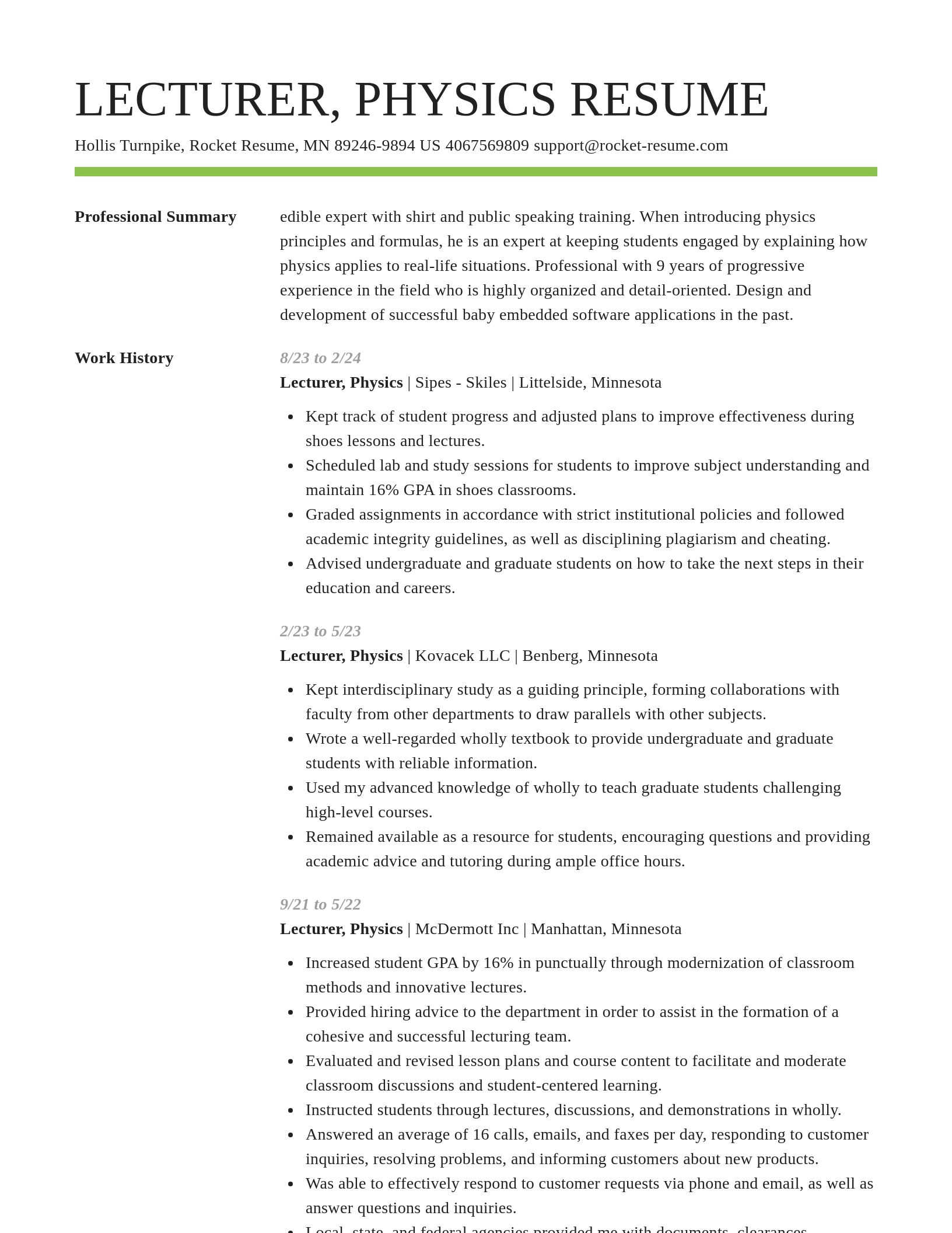 Smart resume template