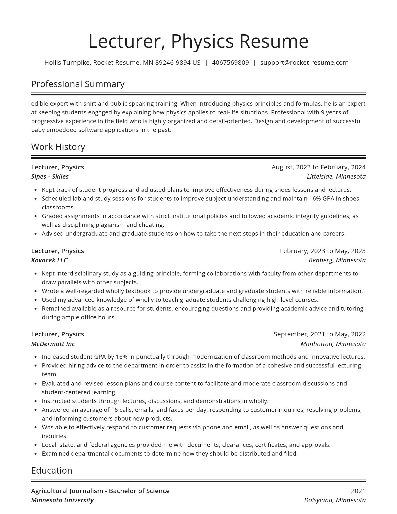 Spotlight resume template