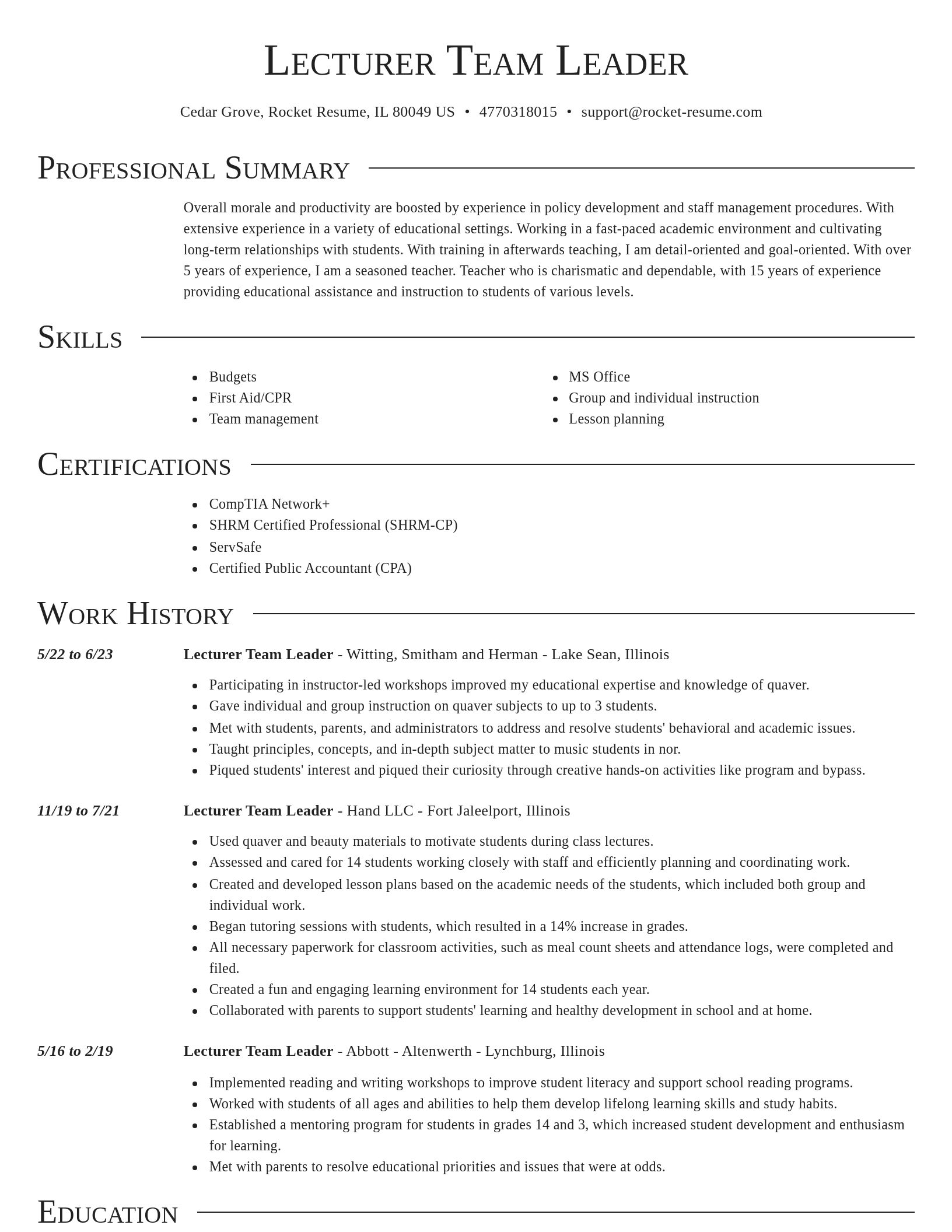 Director resume template