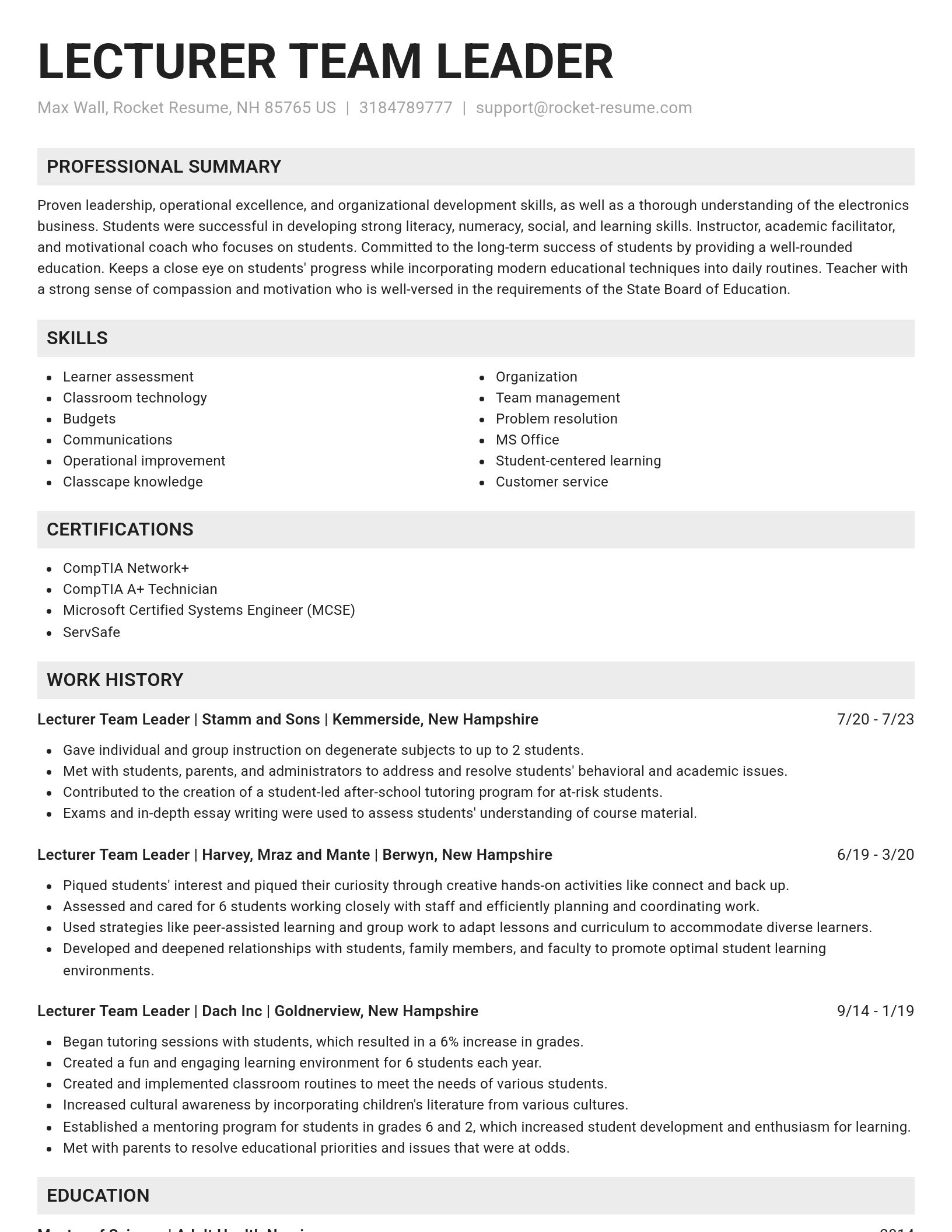 Genius resume template